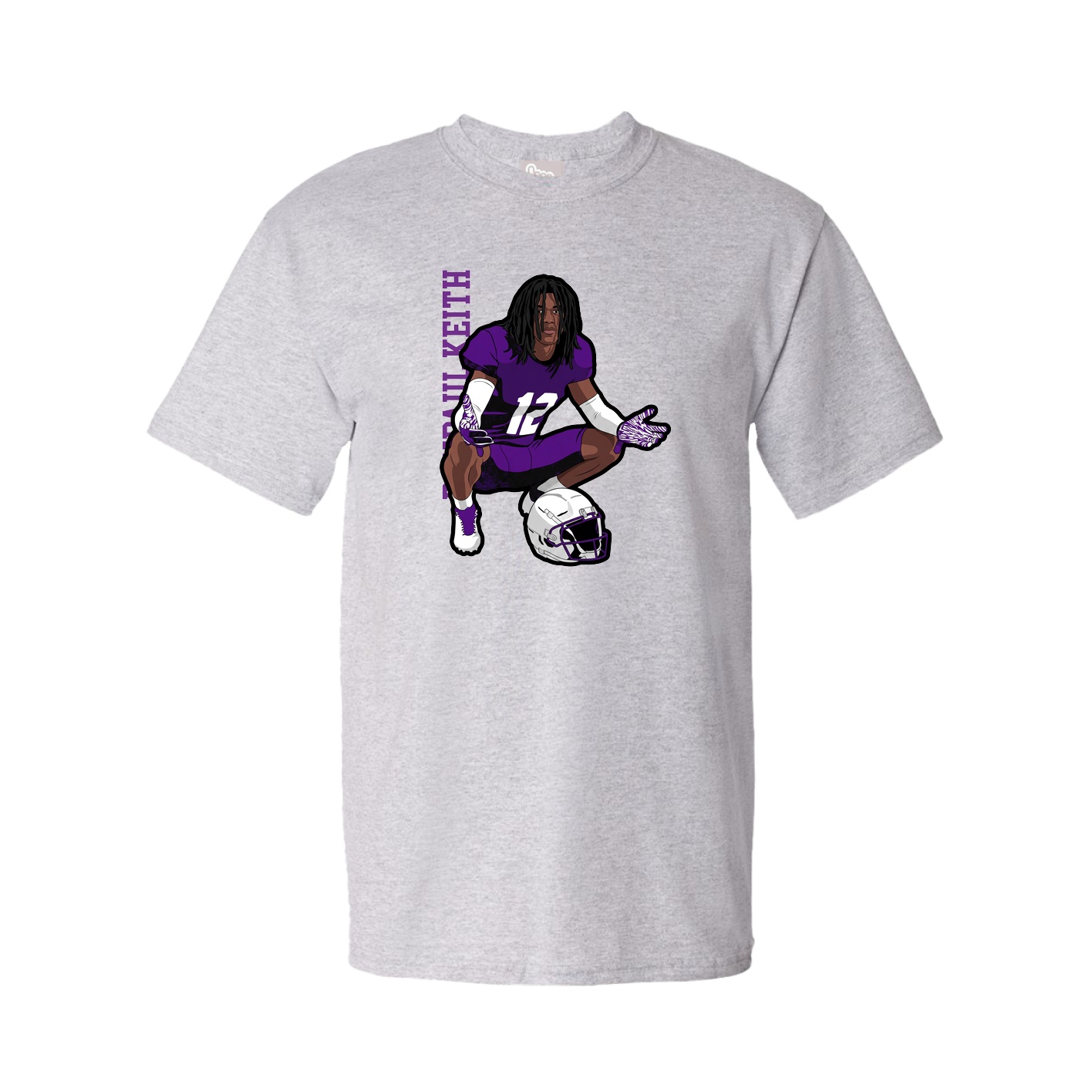 Youth Tee — Name Vertical in Grey