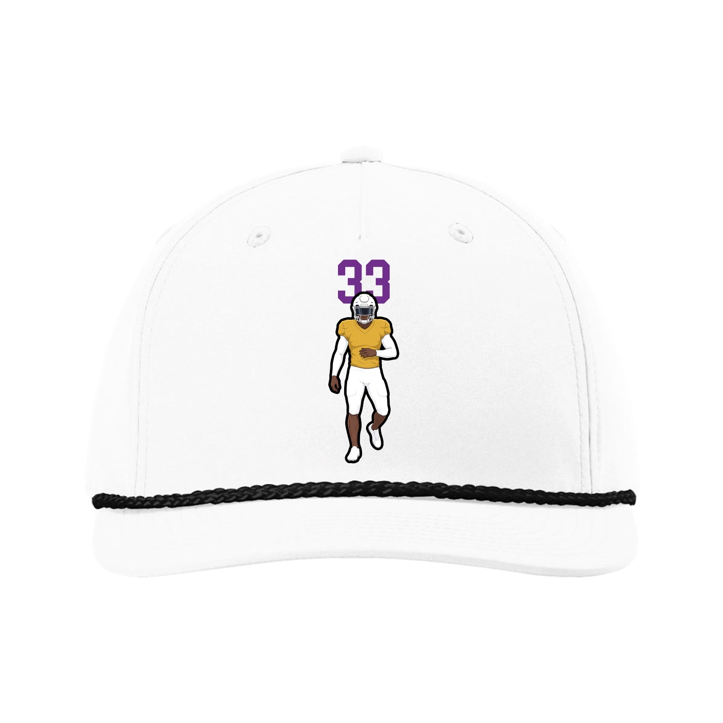 Five-Panel Classic Rope Cap — Number Top in White