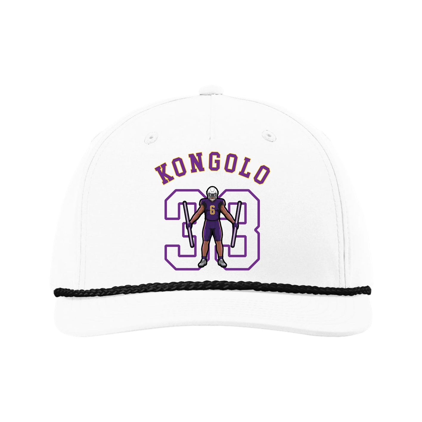 Five-Panel Classic Rope Cap — Shirsey Arch in White