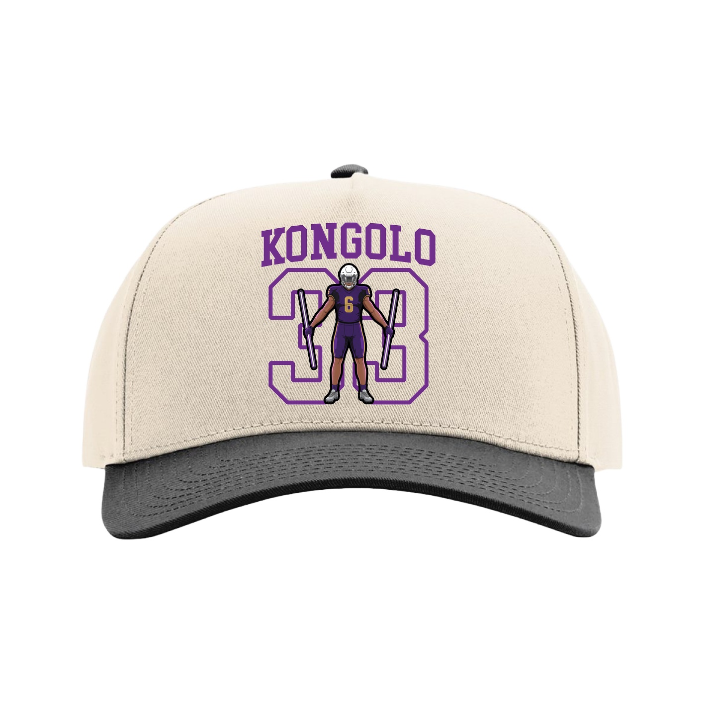 Full Fabric Five-Panel Champ Cap — Shirsey in Cream/Black