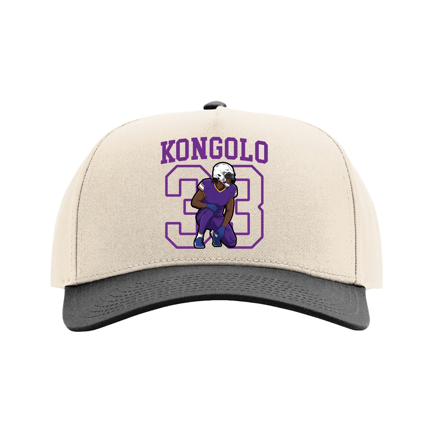 Full Fabric Five-Panel Champ Cap — Shirsey in Cream/Black