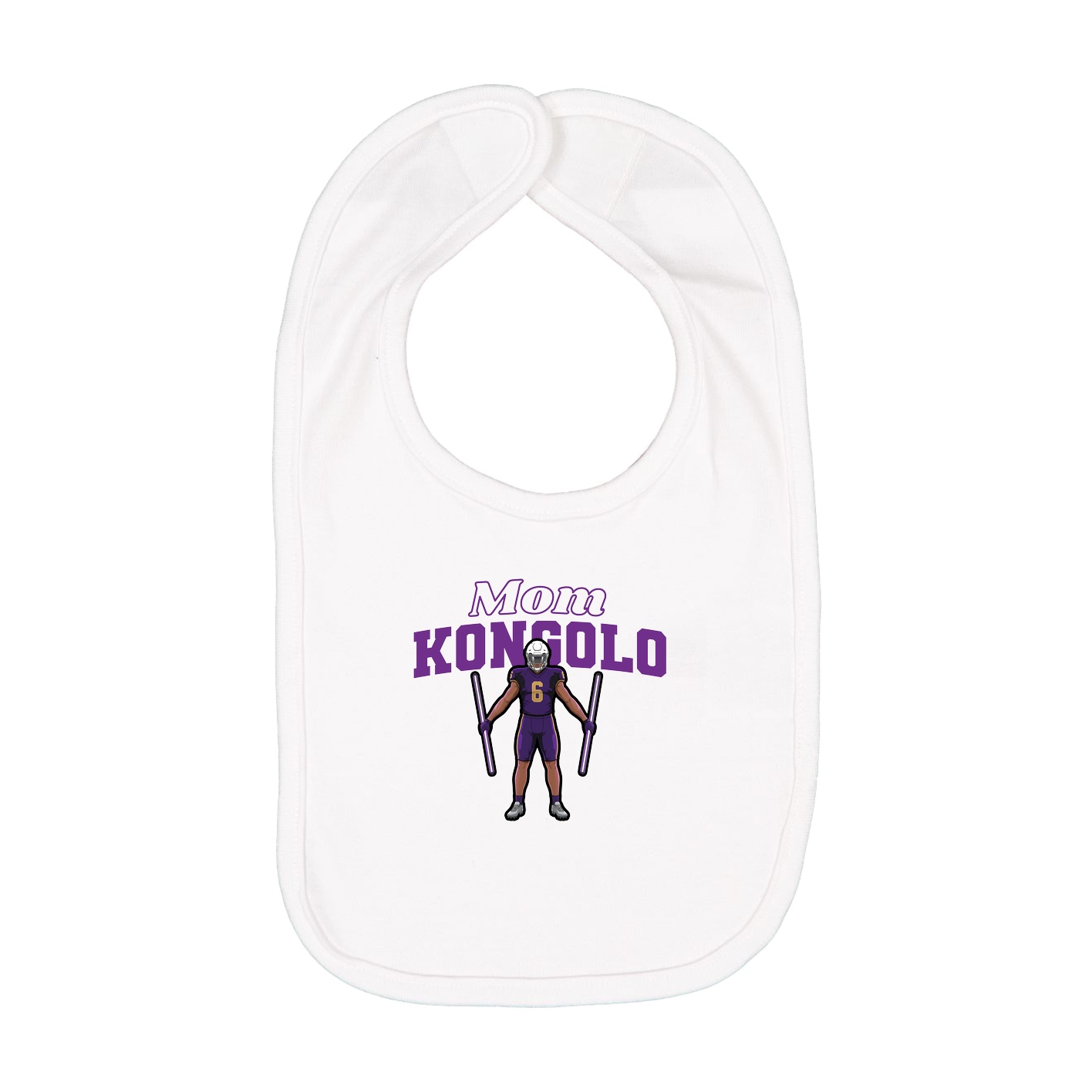 Infant Bib — Mothers Day Block in White