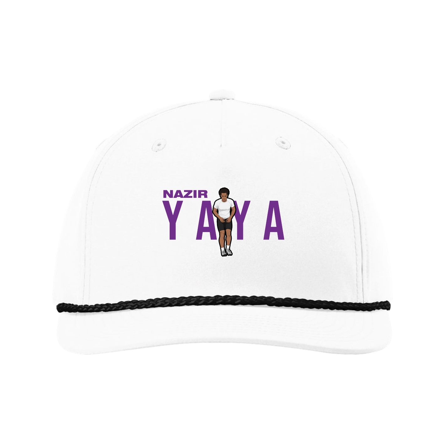 Five-Panel Classic Rope Cap — Player Name in White