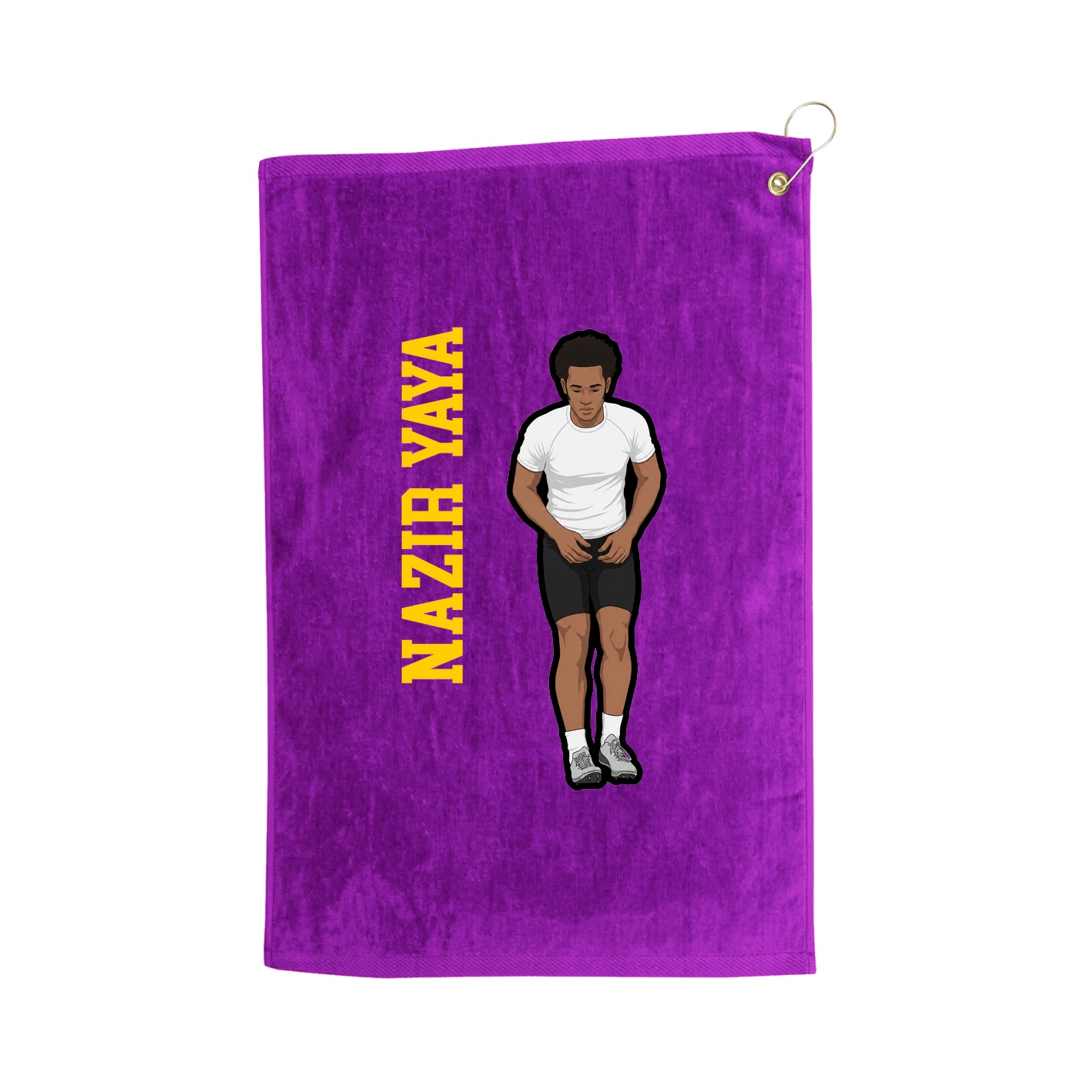 Golf Towel — Name Vertical in Purple