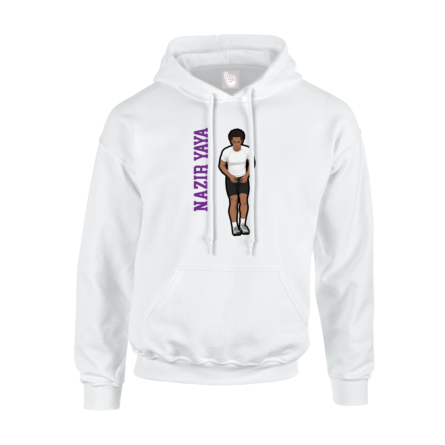 Youth Hoodie — Name Vertical in White