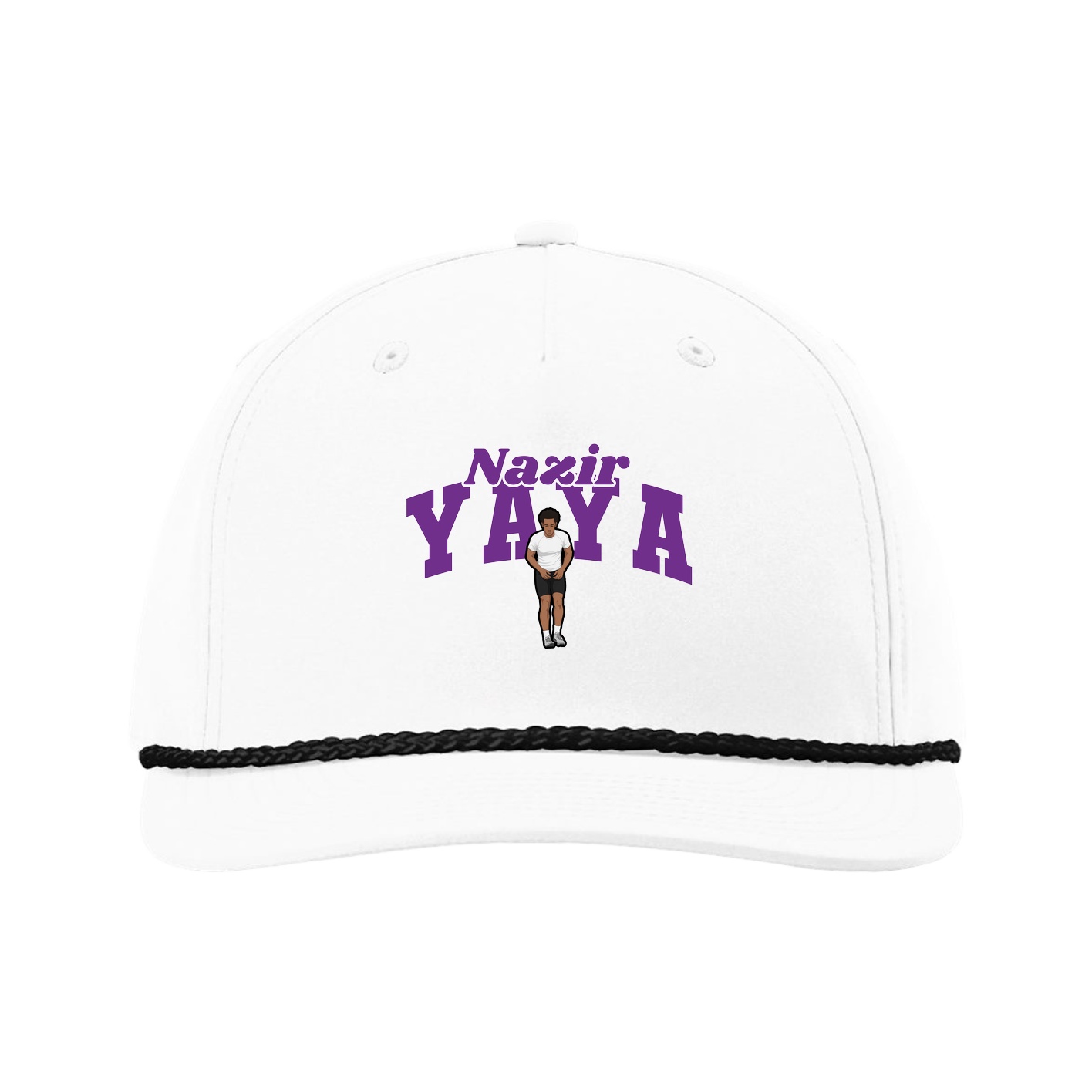 Five-Panel Classic Rope Cap — Signature Arch in White