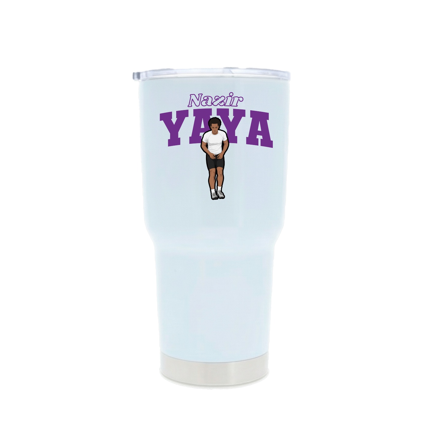 30oz Stainless Steel Tumbler — Name Arch in White