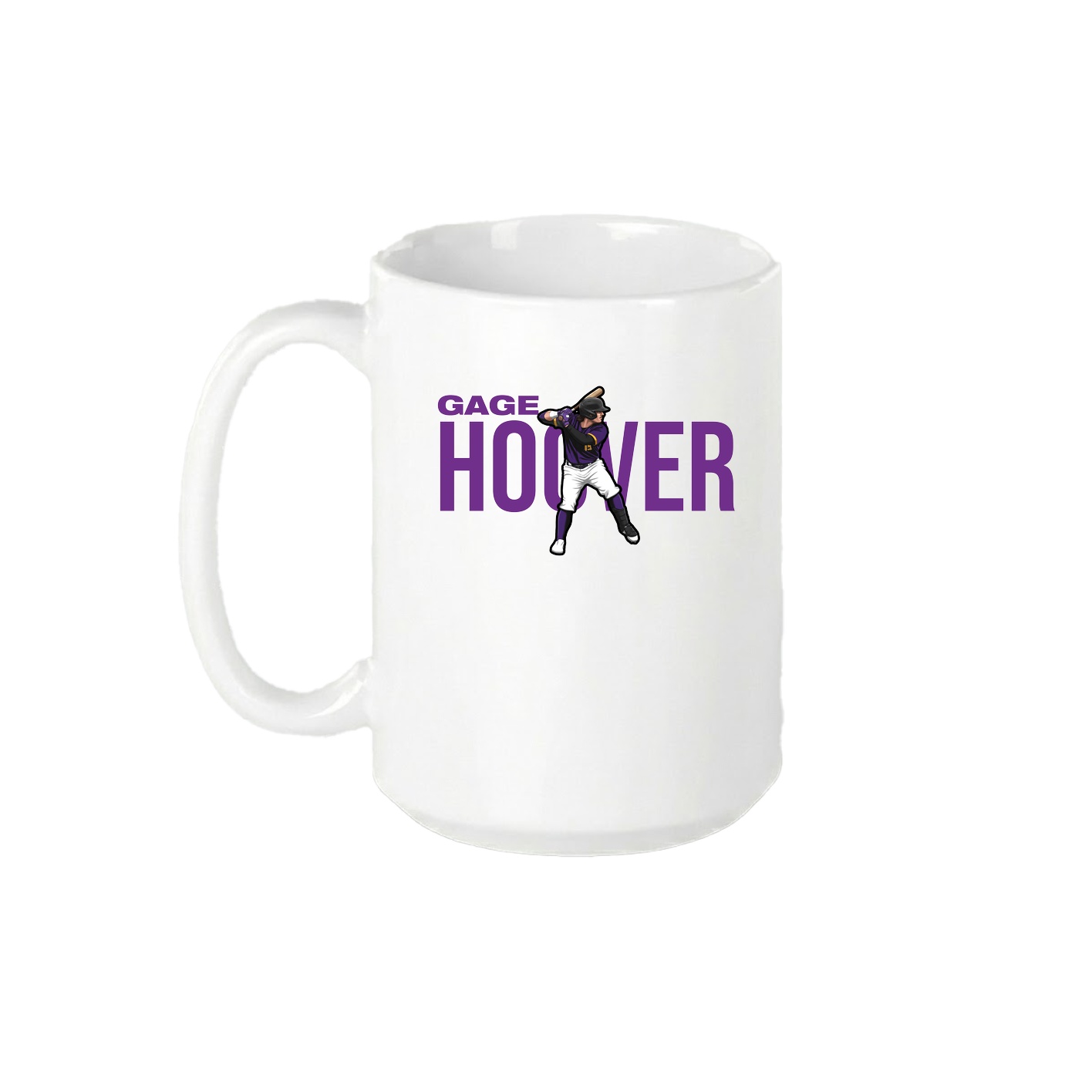 15oz Coffee Mug — Player Name in White
