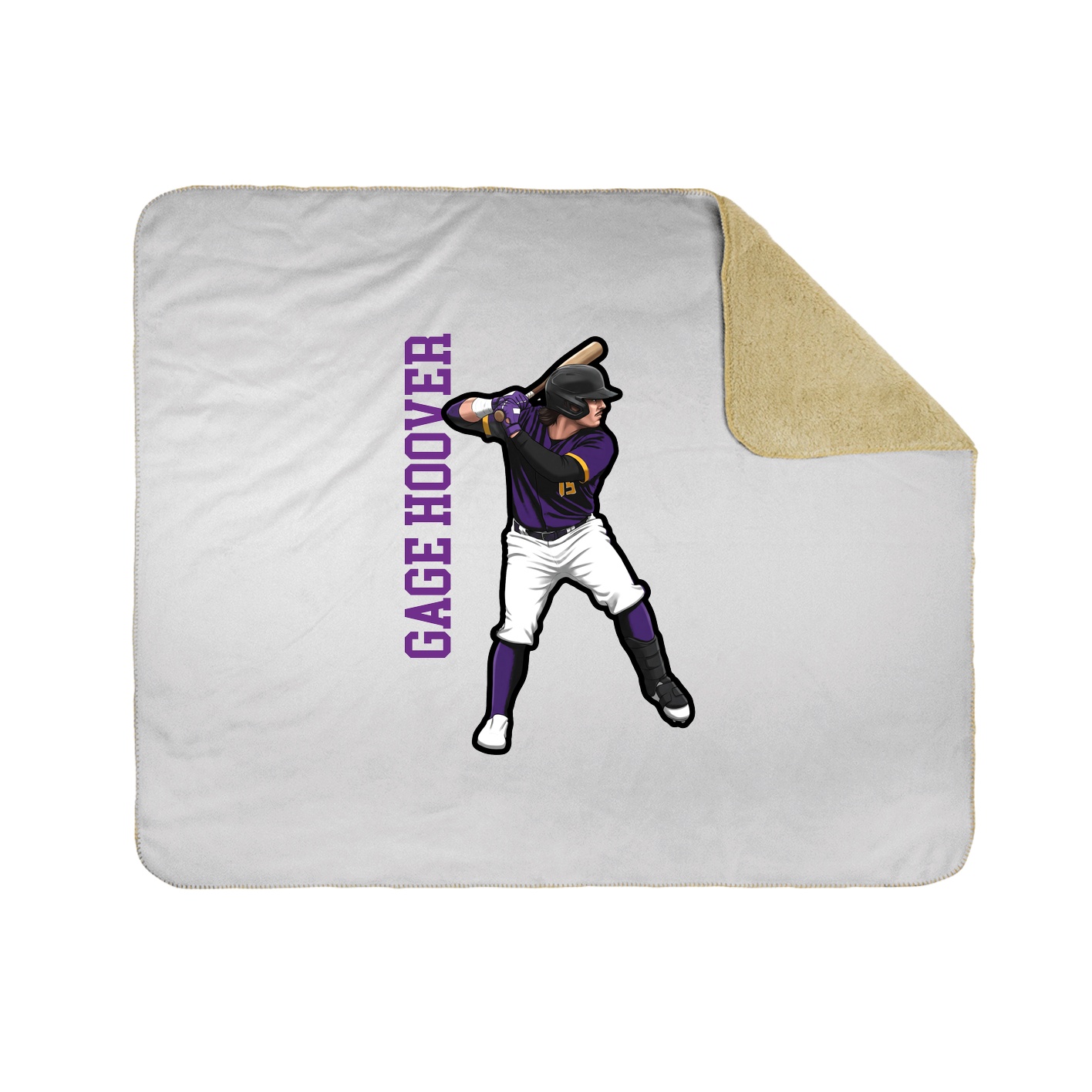 Throw Blanket — Name Vertical in White