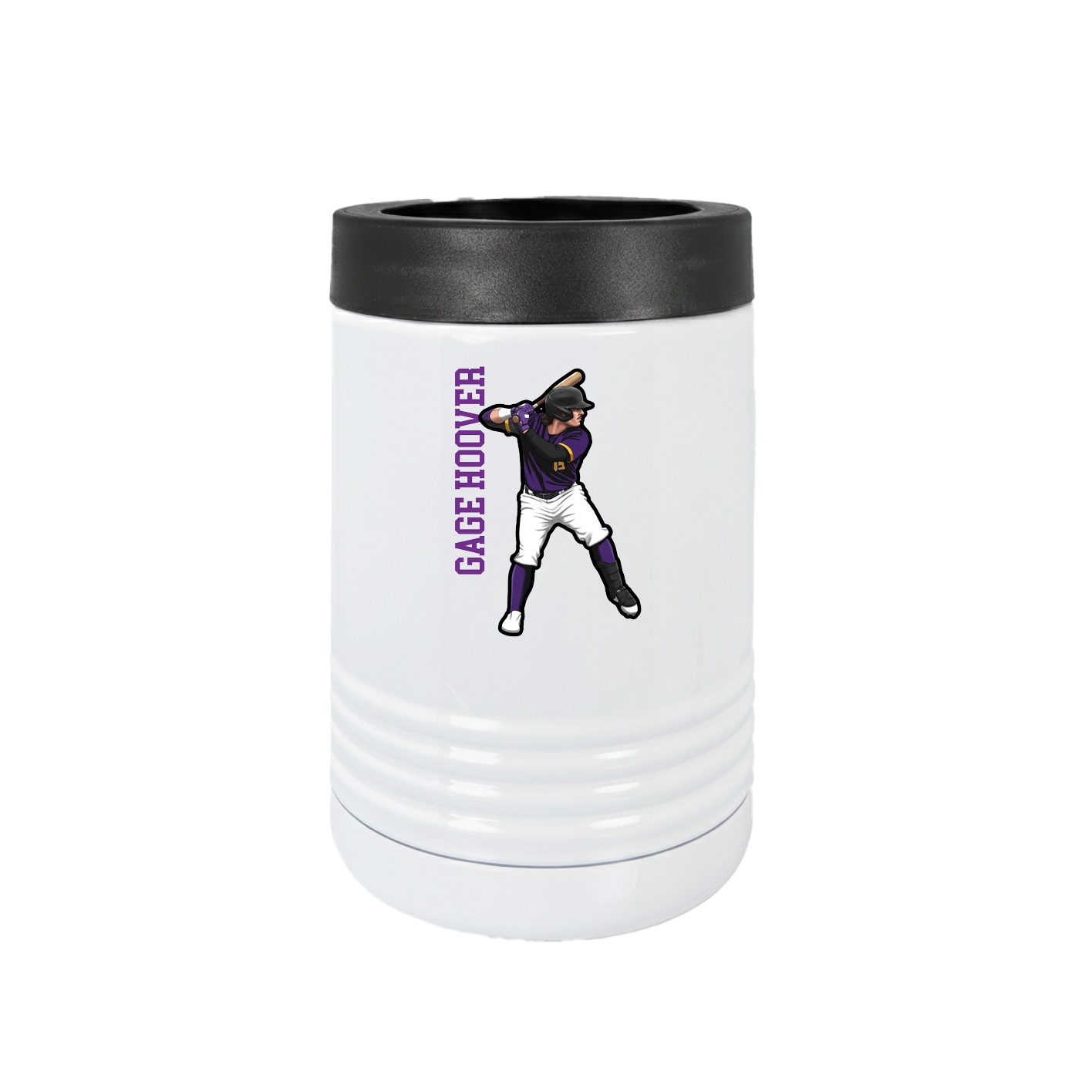 Beverage Holder — Name Vertical in White