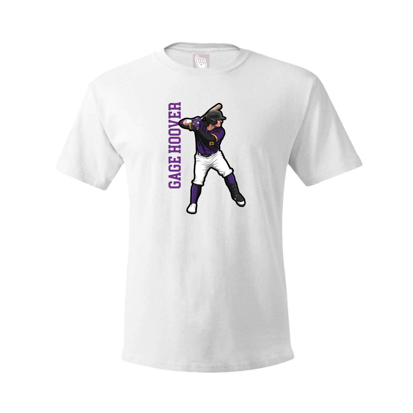 Tee — Name Vertical in White