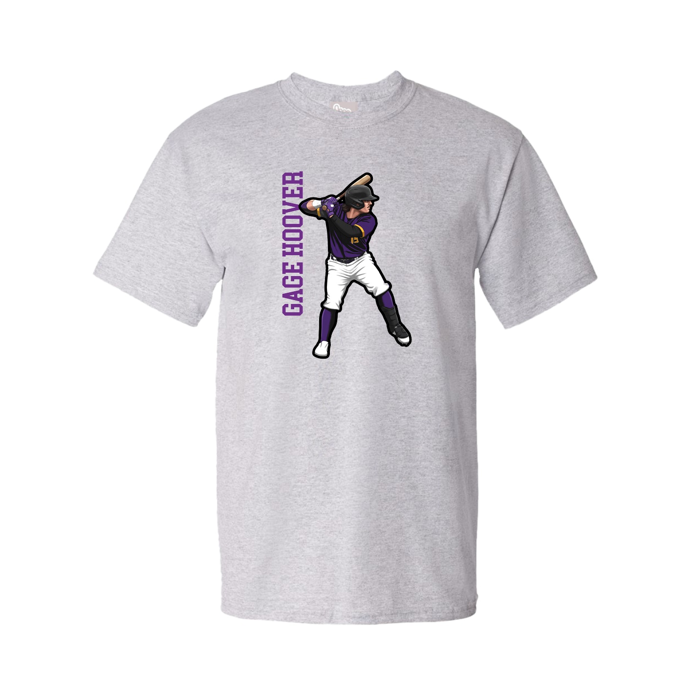 Youth Tee — Name Vertical in Grey