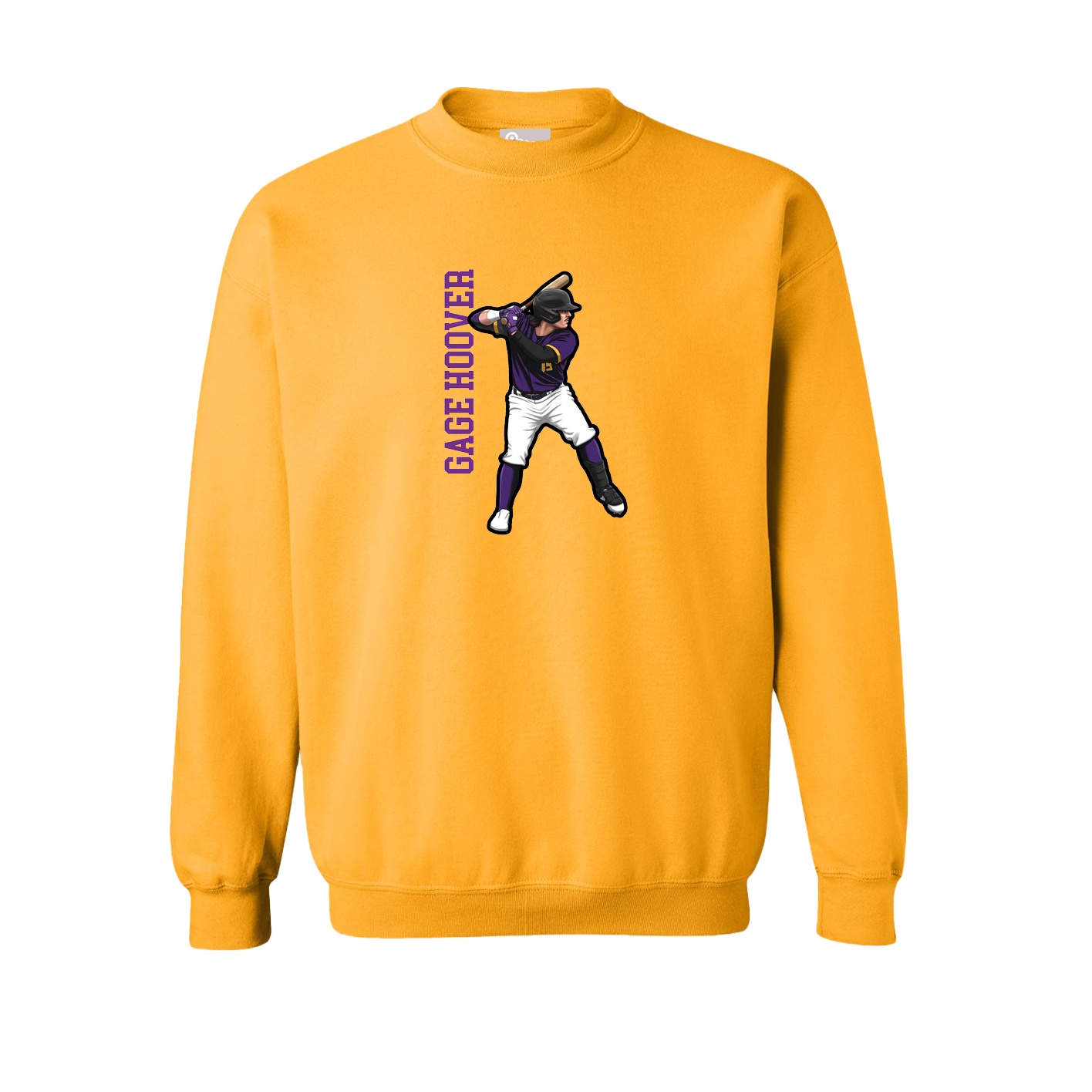 Fleece Crew — Name Vertical in Gold