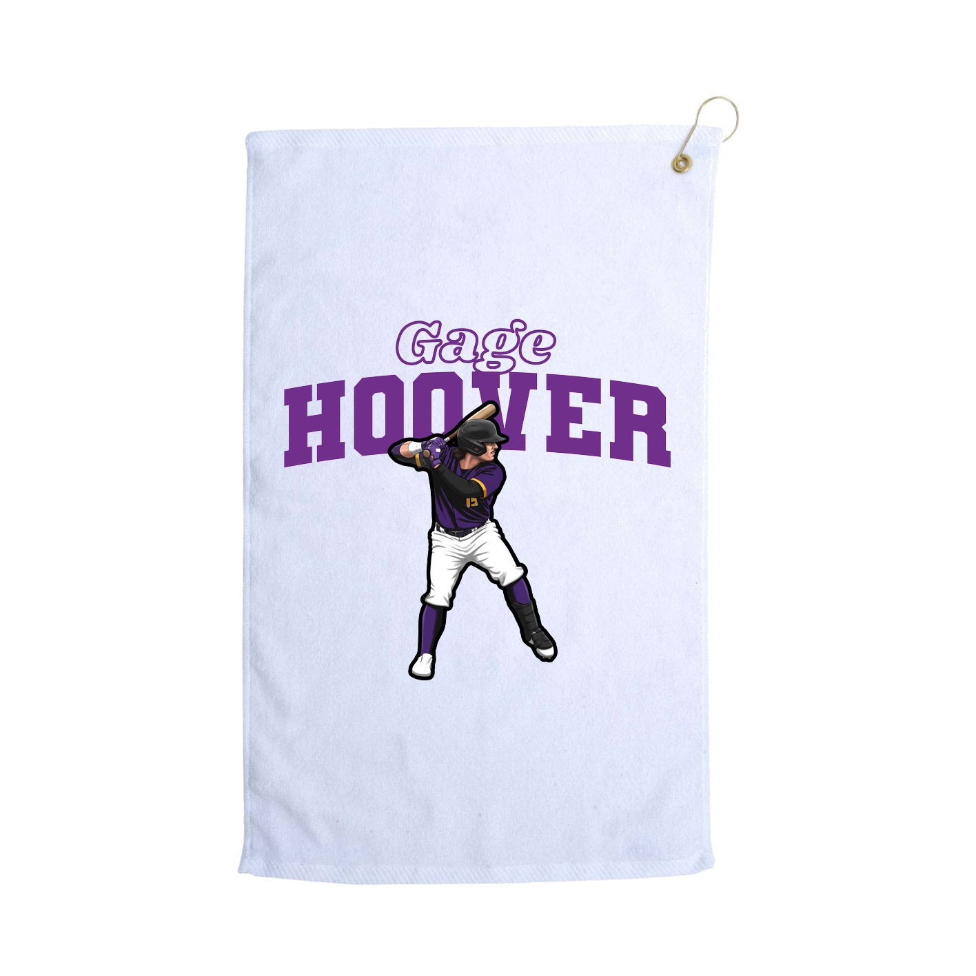 Golf Towel — Name Arch in White