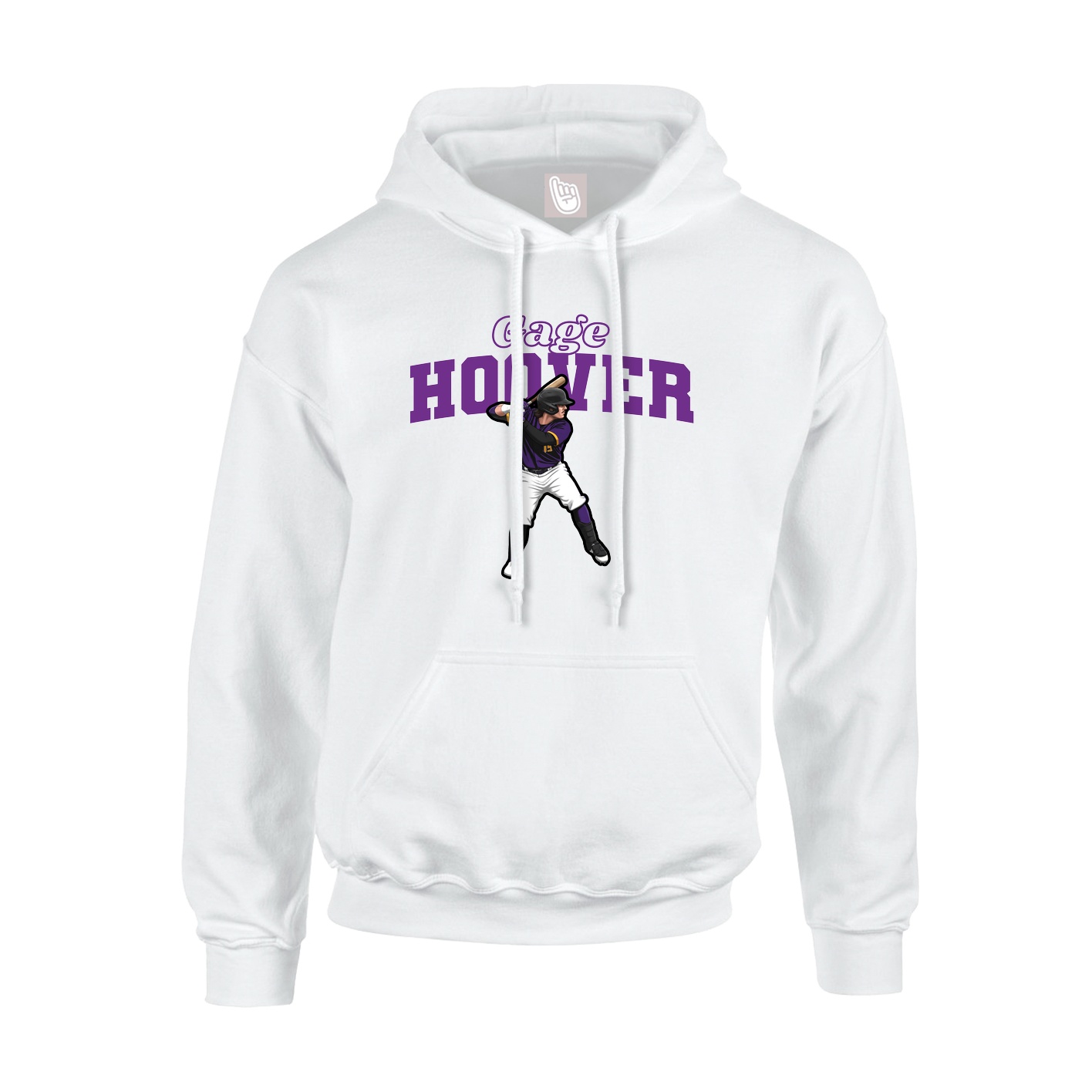 Hoodie — Name Arch in White