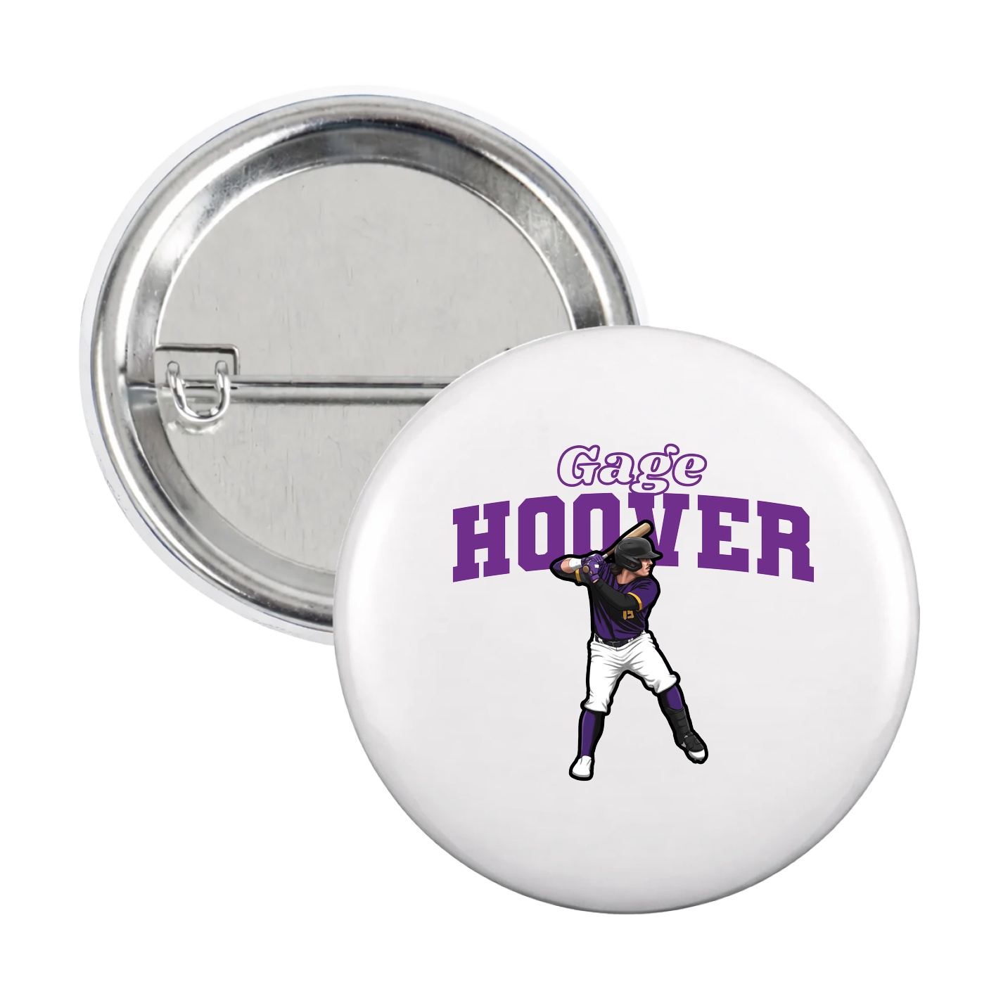 Game Day Button — Name Arch in White