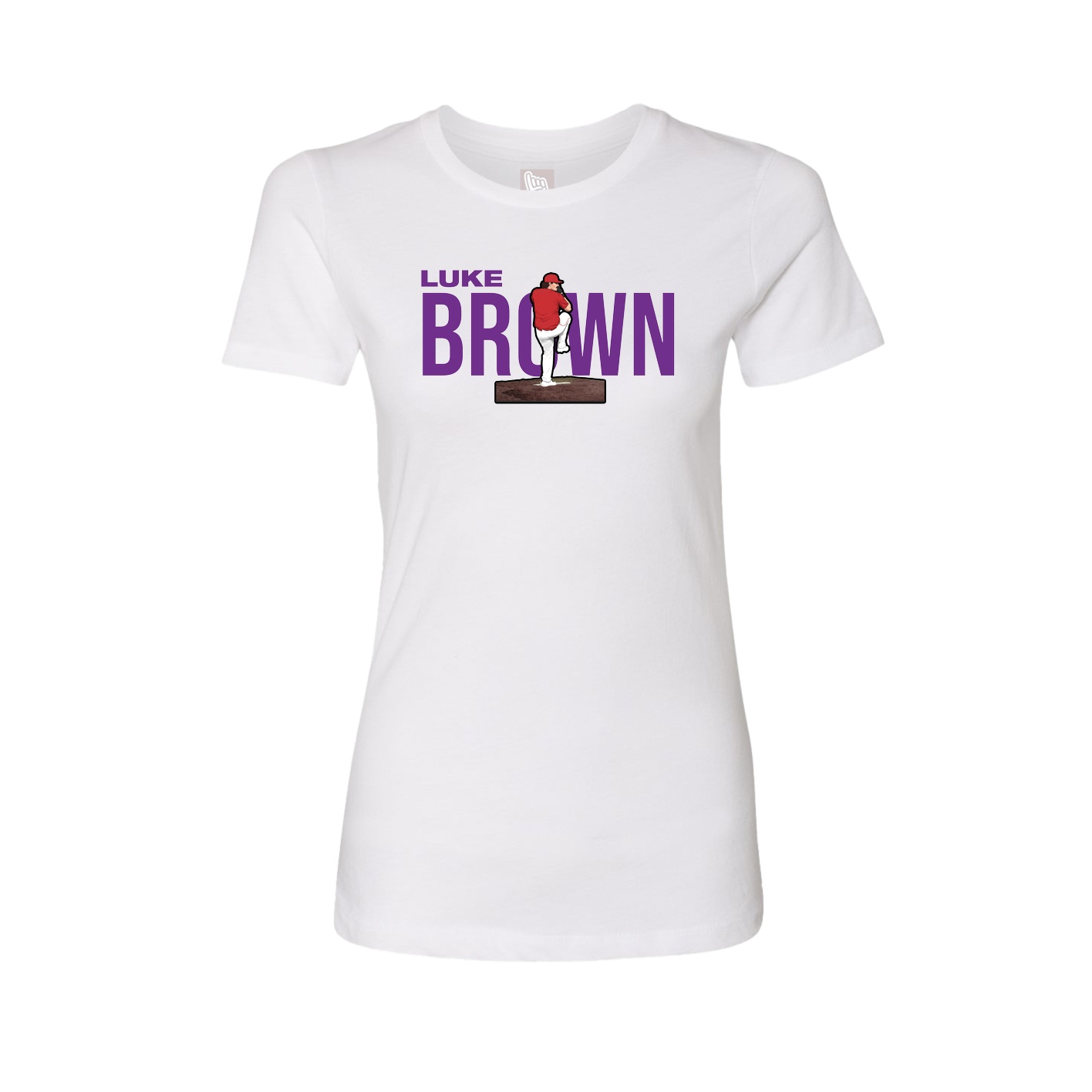 Fitted Women's Tee — Player Name in White