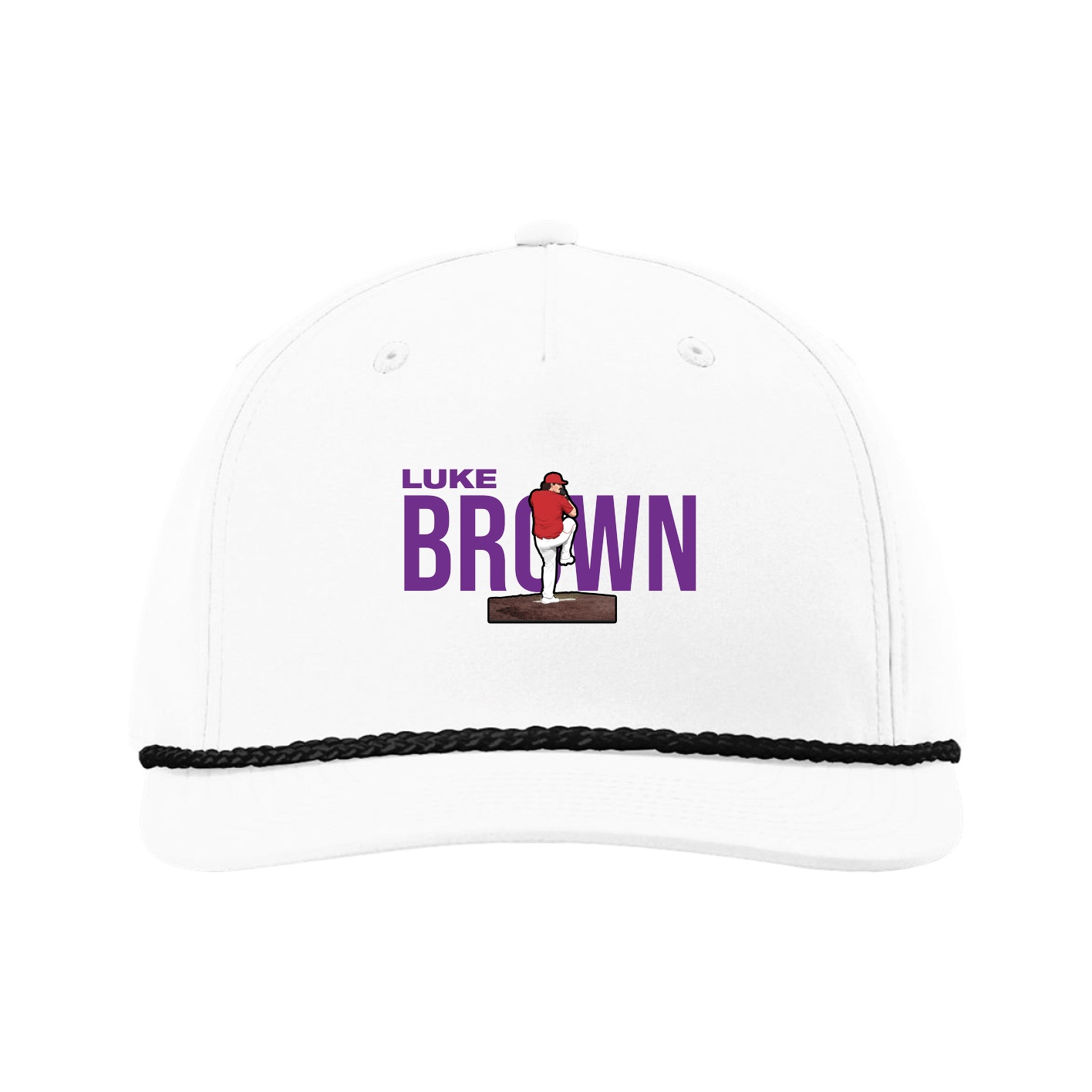 Five-Panel Classic Rope Cap — Player Name in White