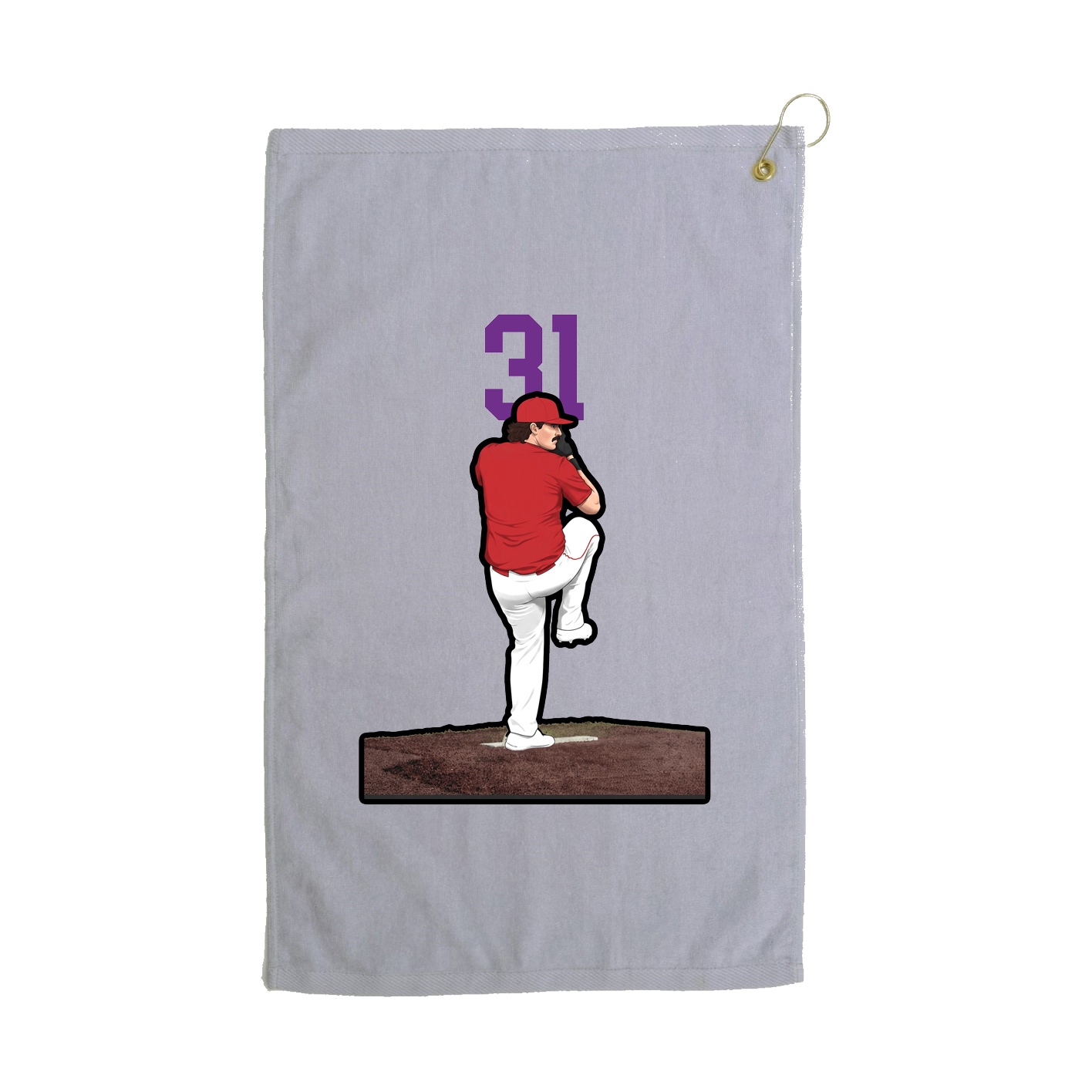 Golf Towel — Number Top in Grey