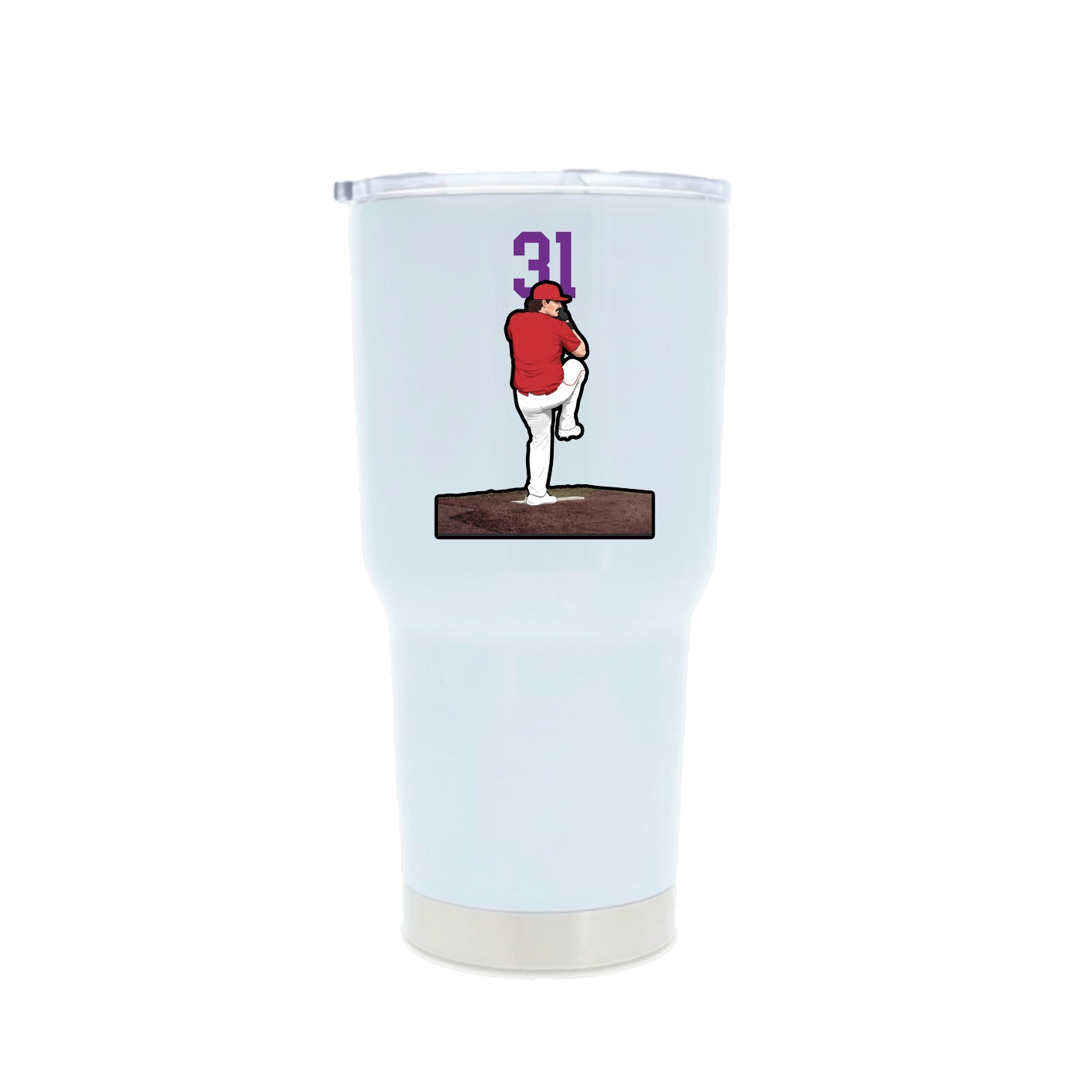 30oz Stainless Steel Tumbler — Number Top in White