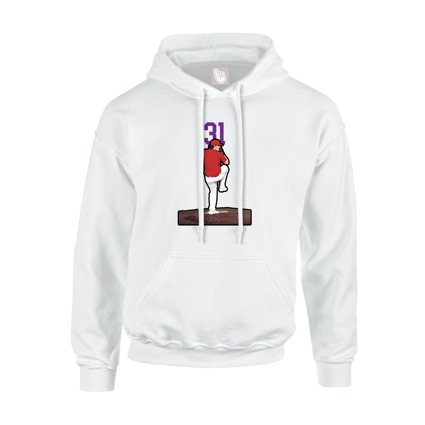 Youth Hoodie — Number Top in White