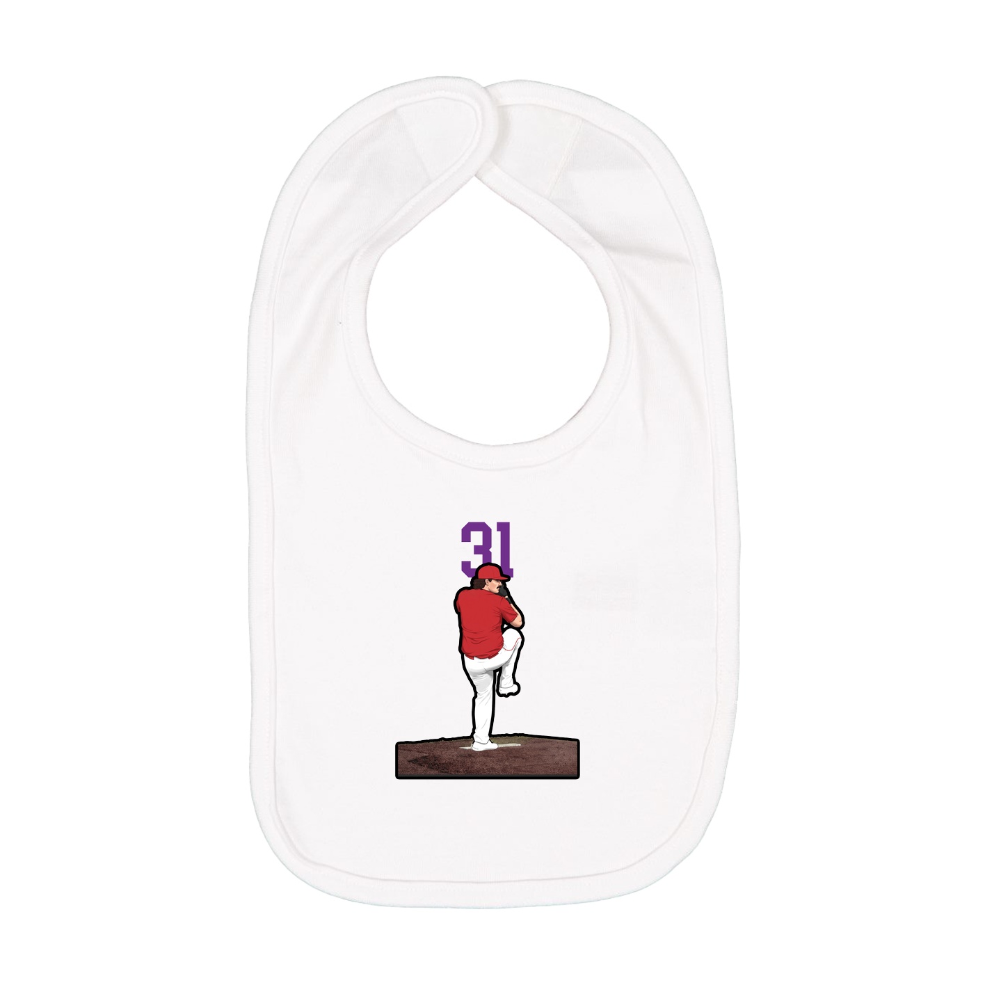 Infant Bib — Number Top in White
