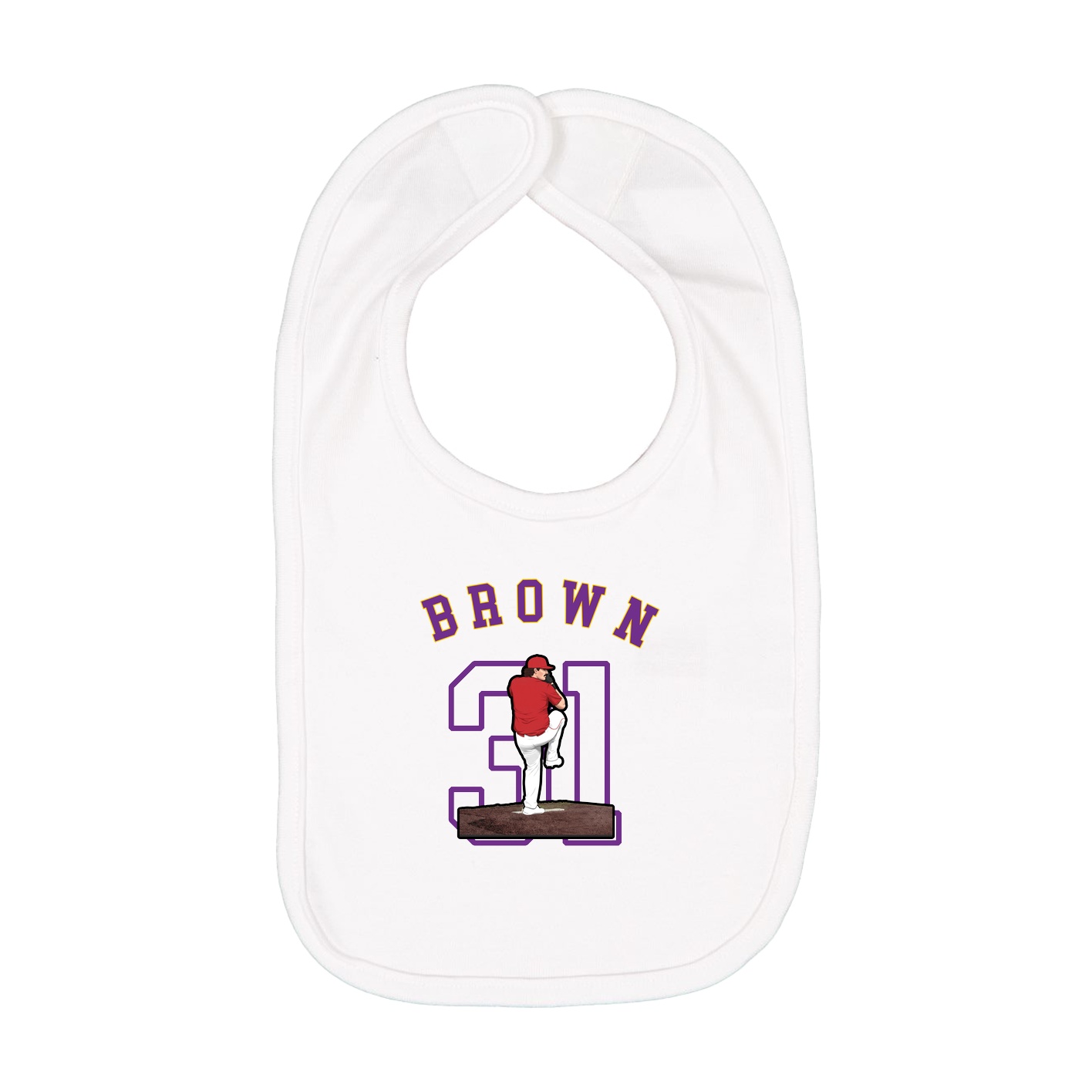 Infant Bib — Shirsey Arch in White