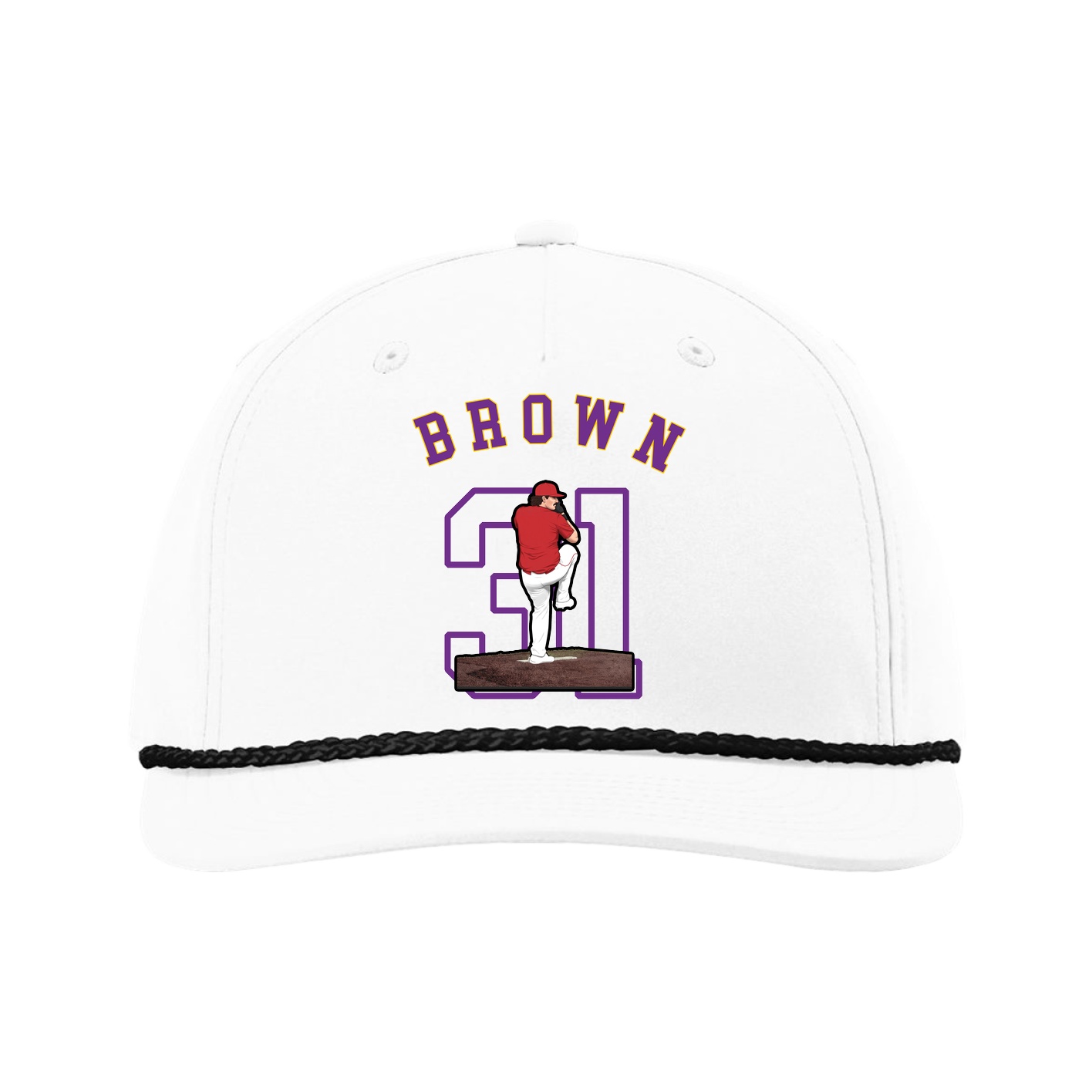 Five-Panel Classic Rope Cap — Shirsey Arch in White