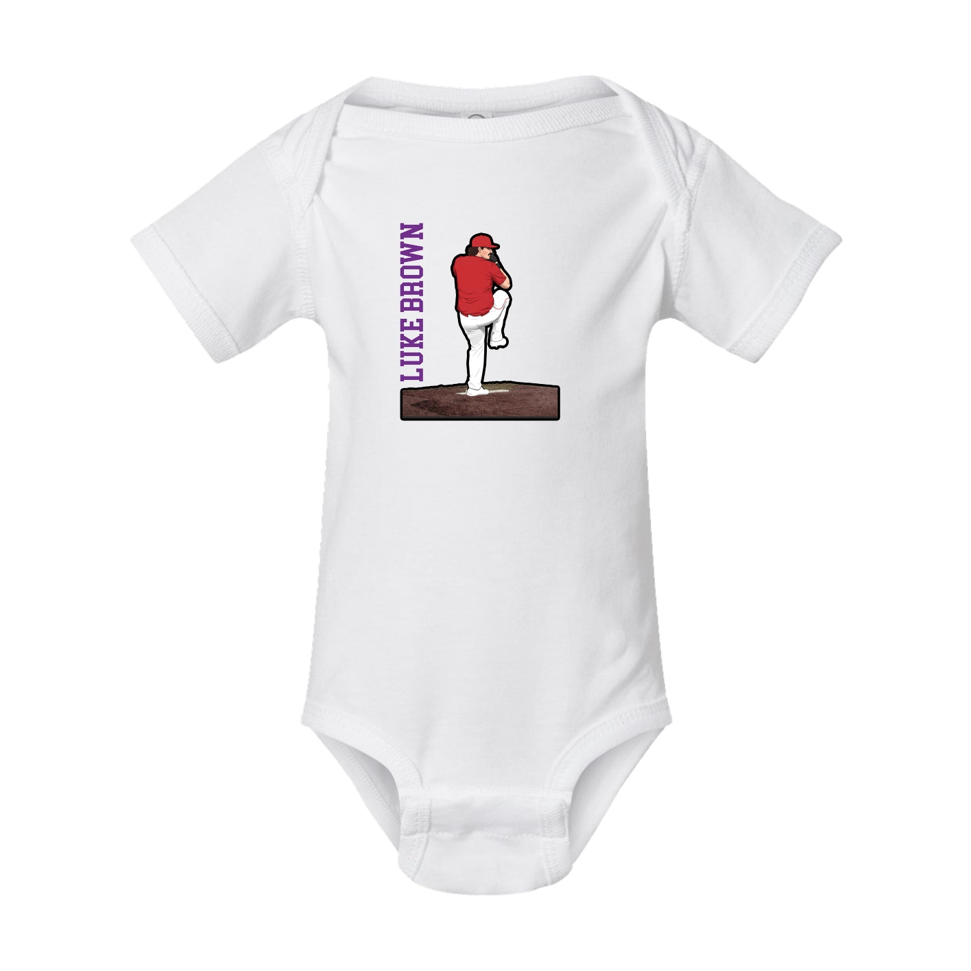 Baby Onesie — Name Vertical in White