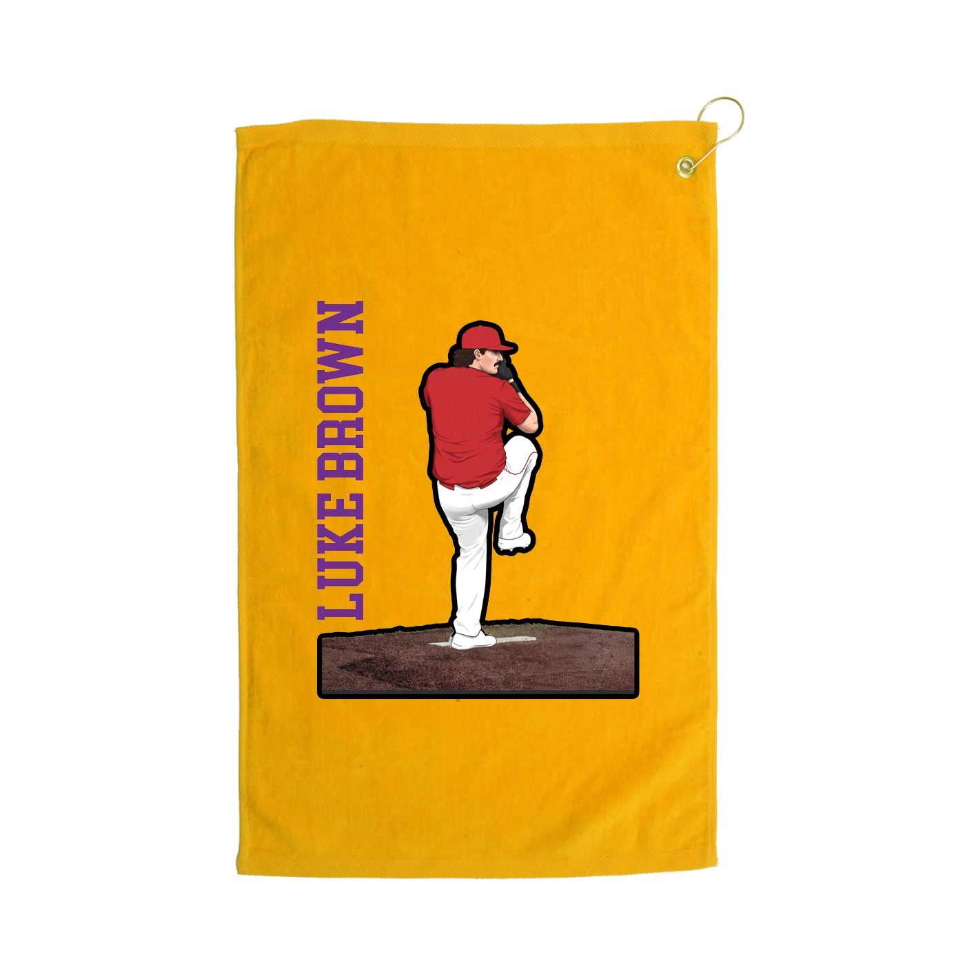 Golf Towel — Name Vertical in Gold