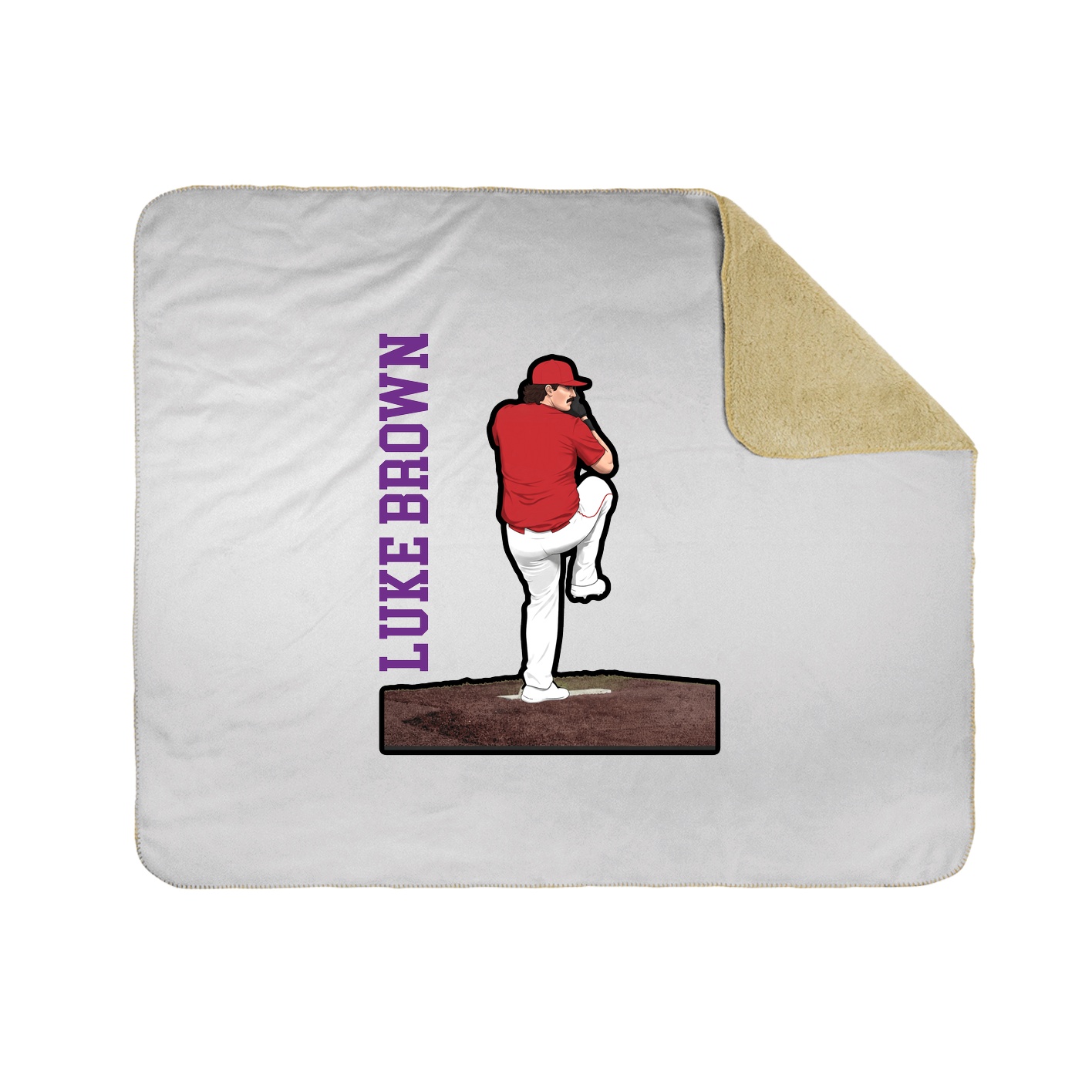 Throw Blanket — Name Vertical in White