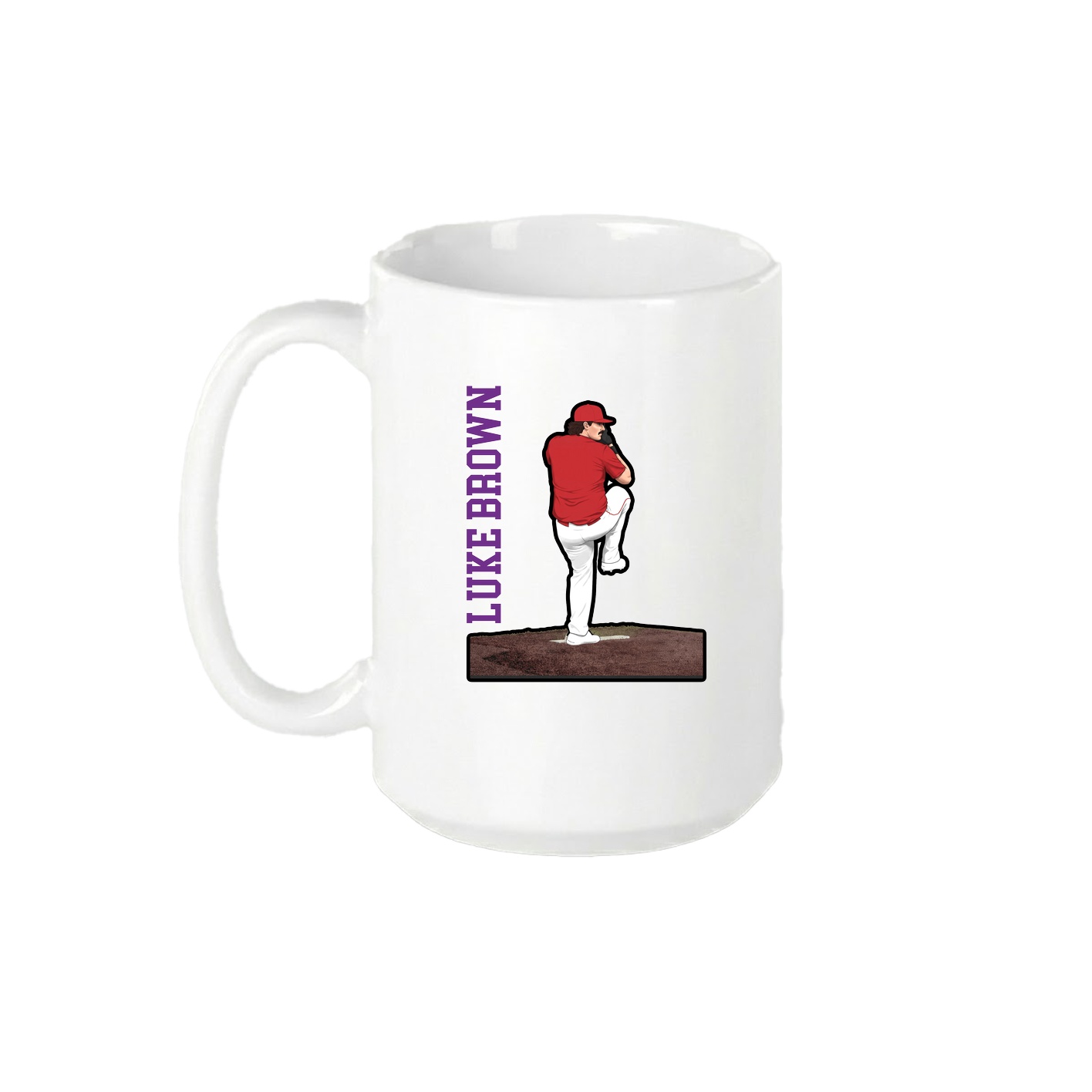 15oz Coffee Mug — Name Vertical in White