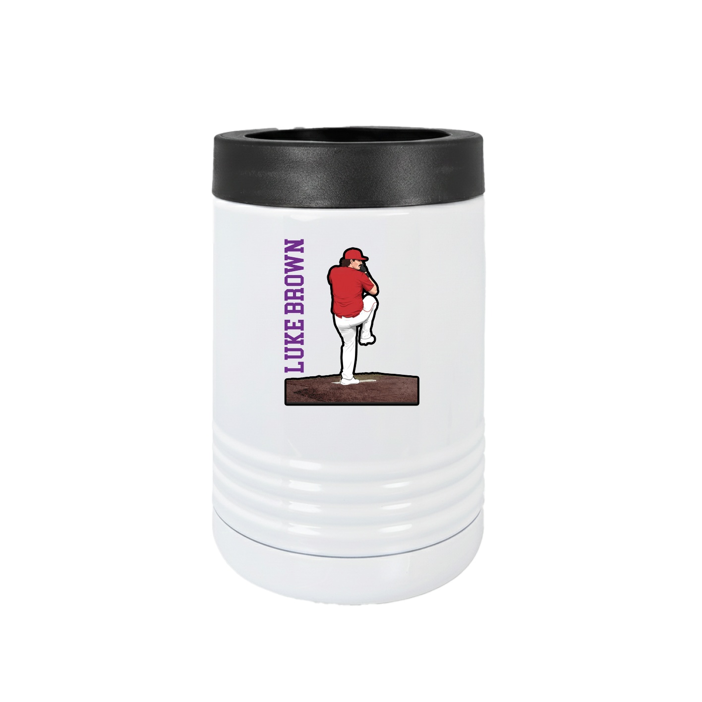 Beverage Holder — Name Vertical in White