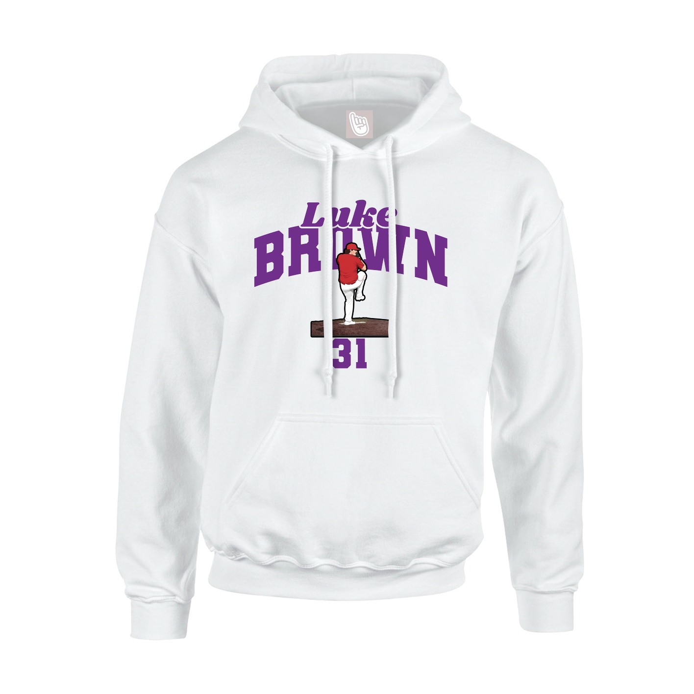 Hoodie — Signature Arch in White