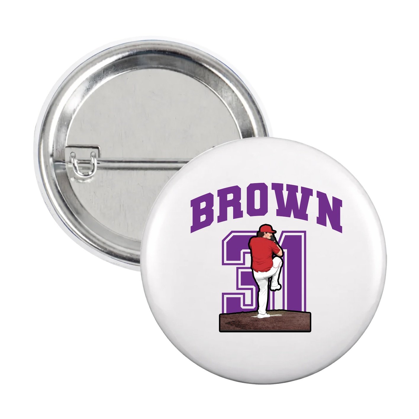 Game Day Button — Number in White