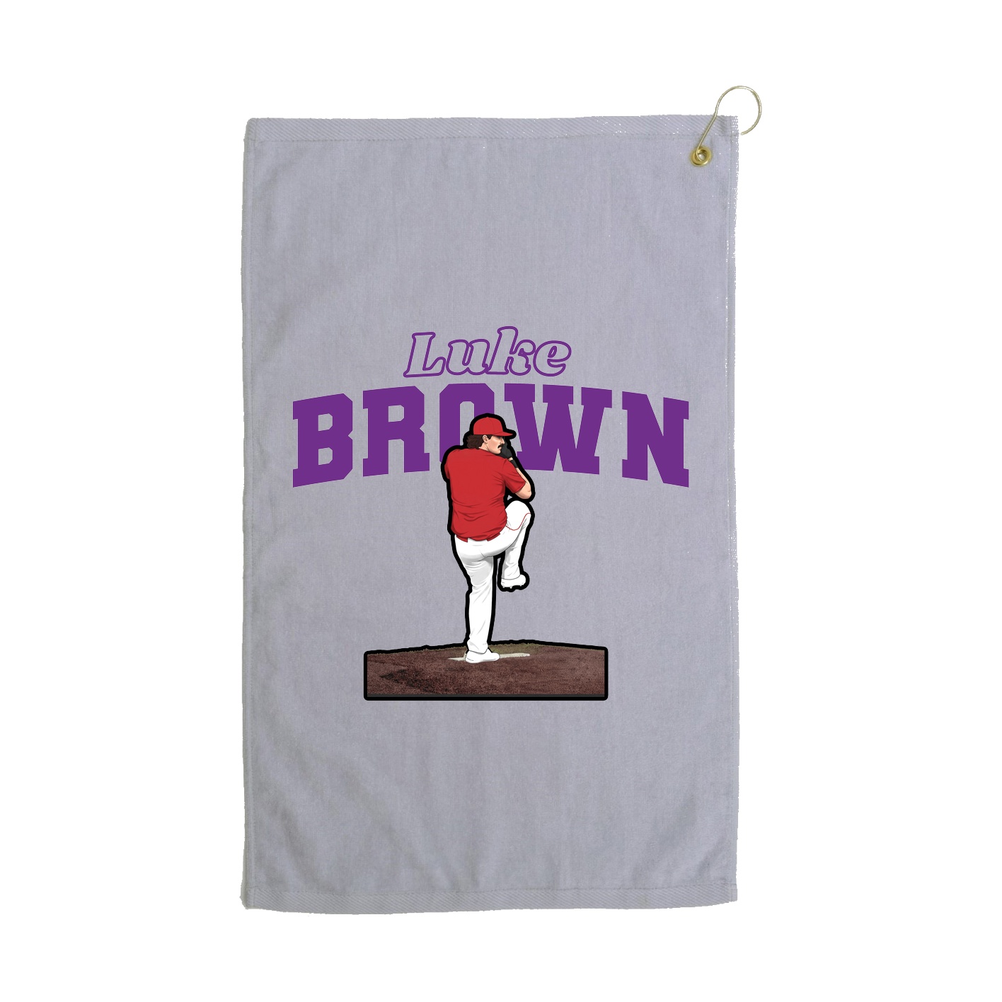 Golf Towel — Name Arch in Grey