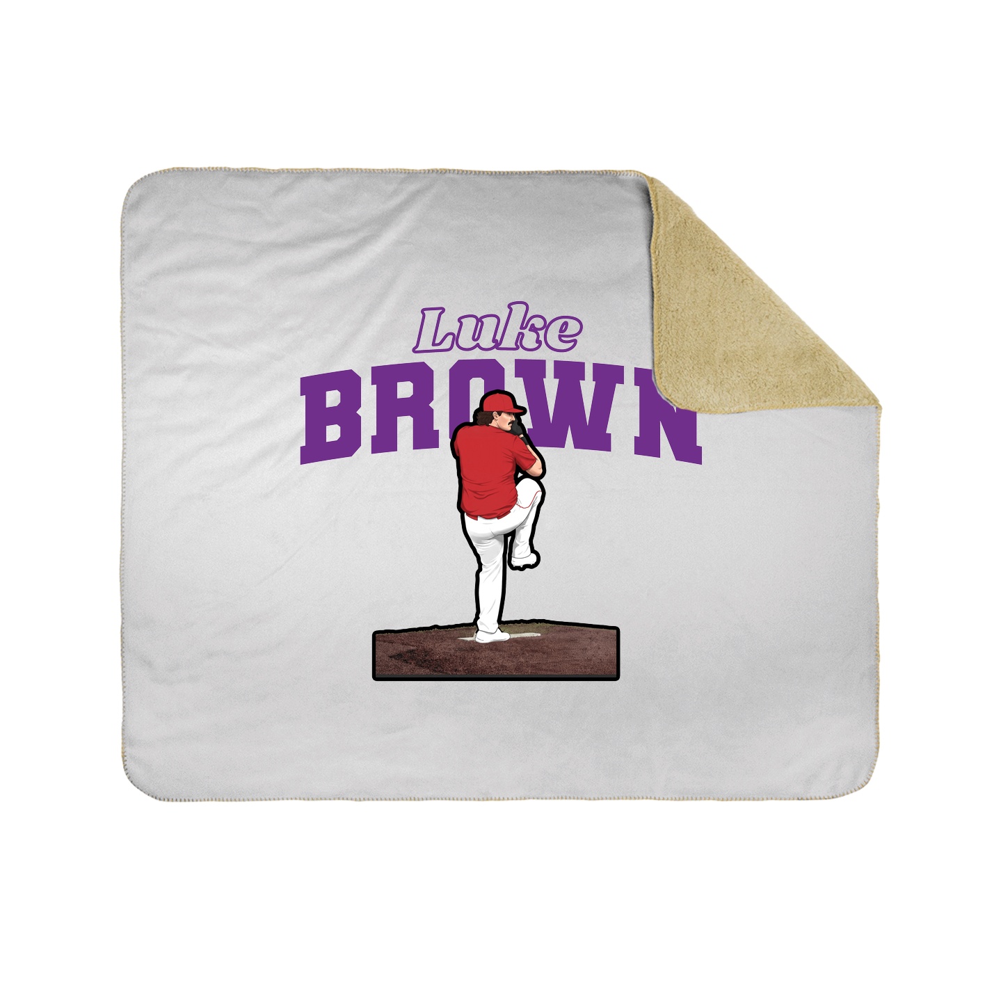 Throw Blanket — Name Arch in White