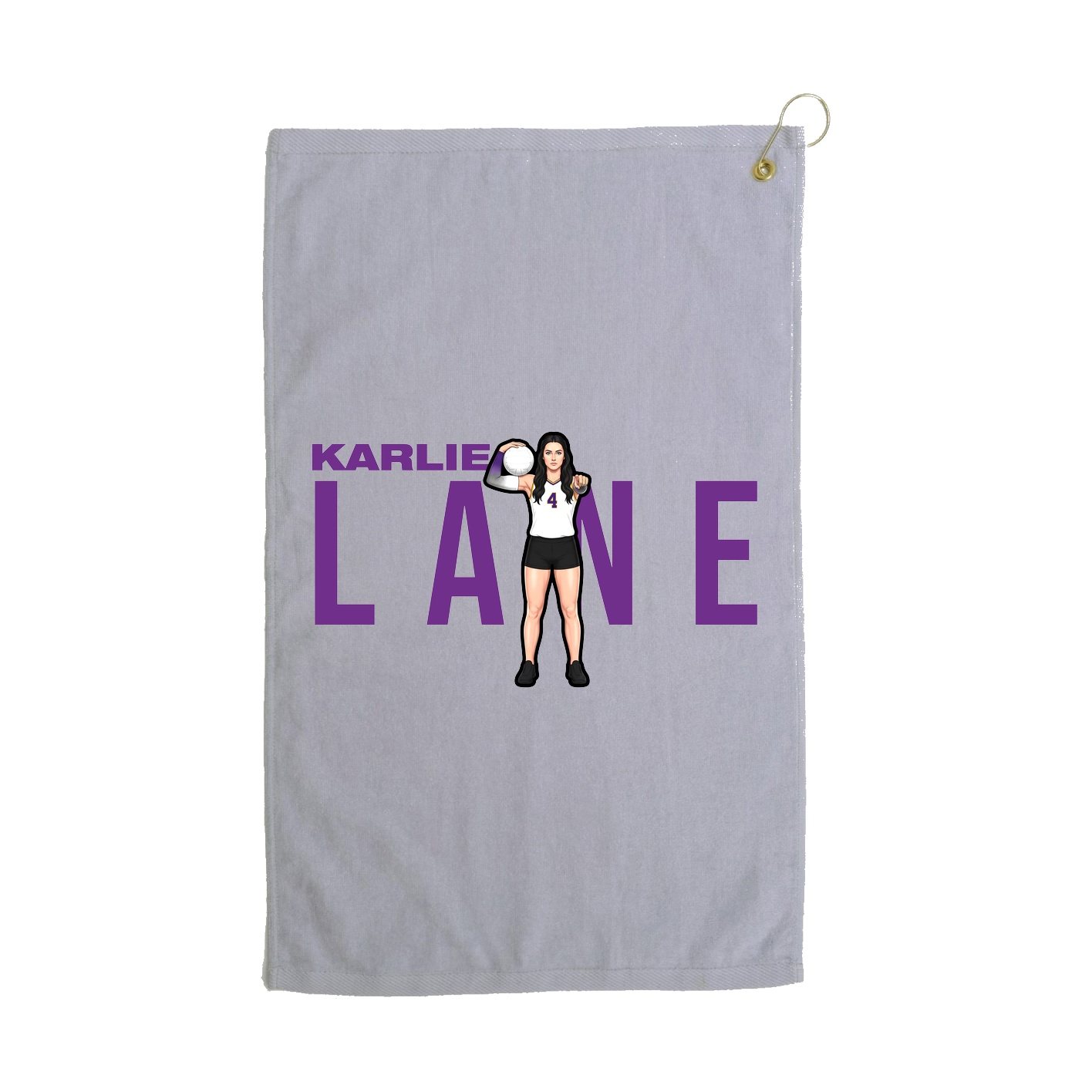 Golf Towel — Player Name in Grey