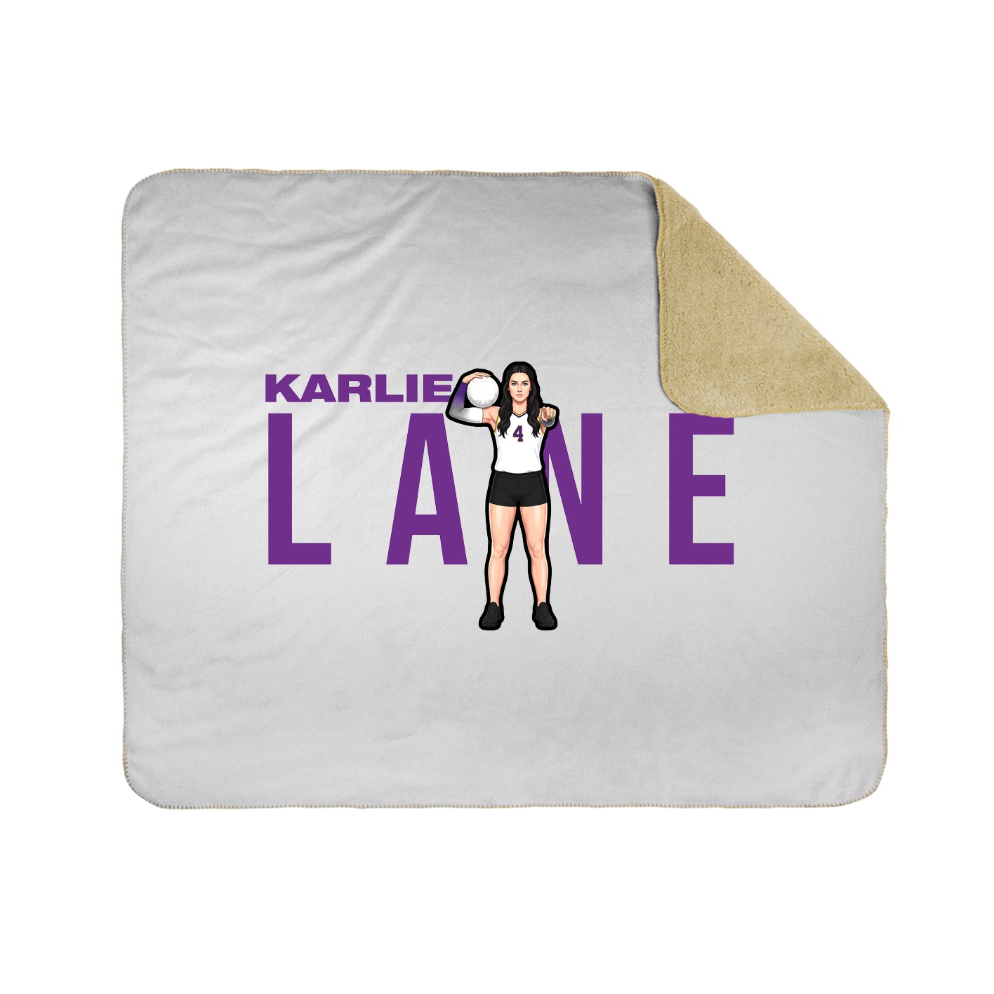 Throw Blanket — Player Name in White