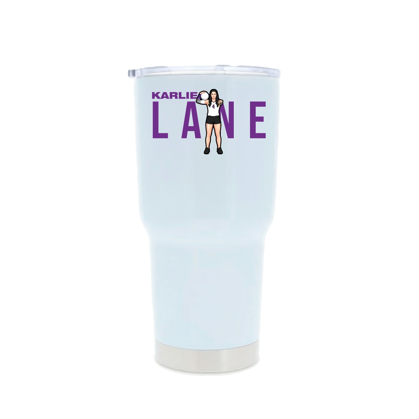 30oz Stainless Steel Tumbler — Player Name in White