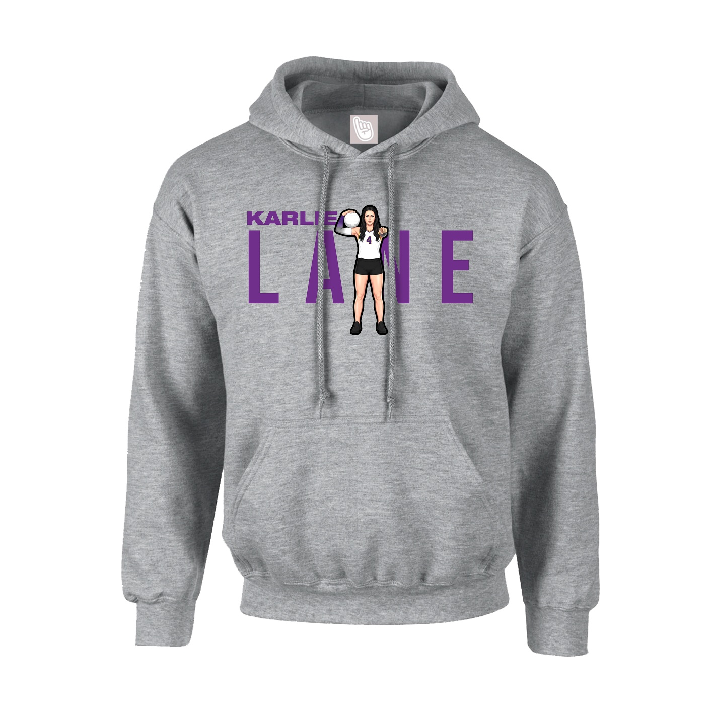 Hoodie — Player Name in Grey