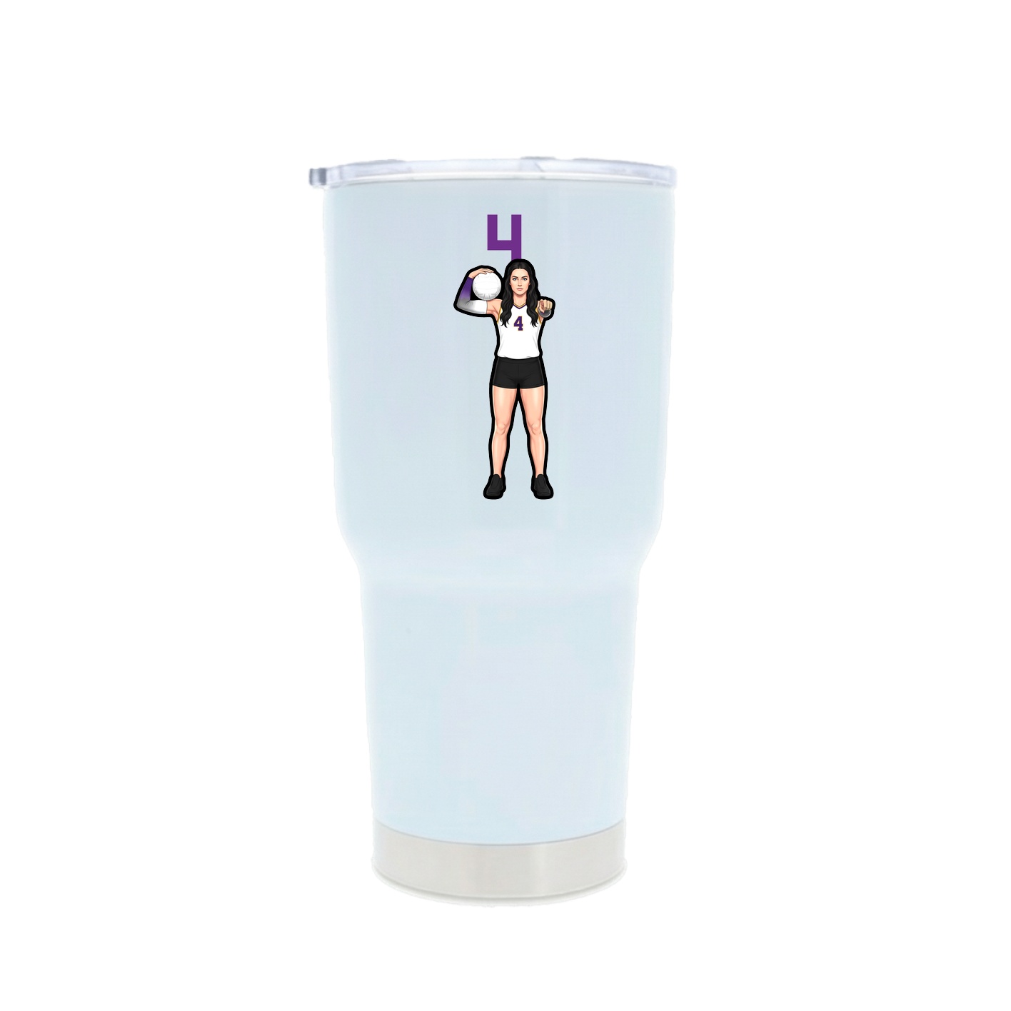 30oz Stainless Steel Tumbler — Number Top in White