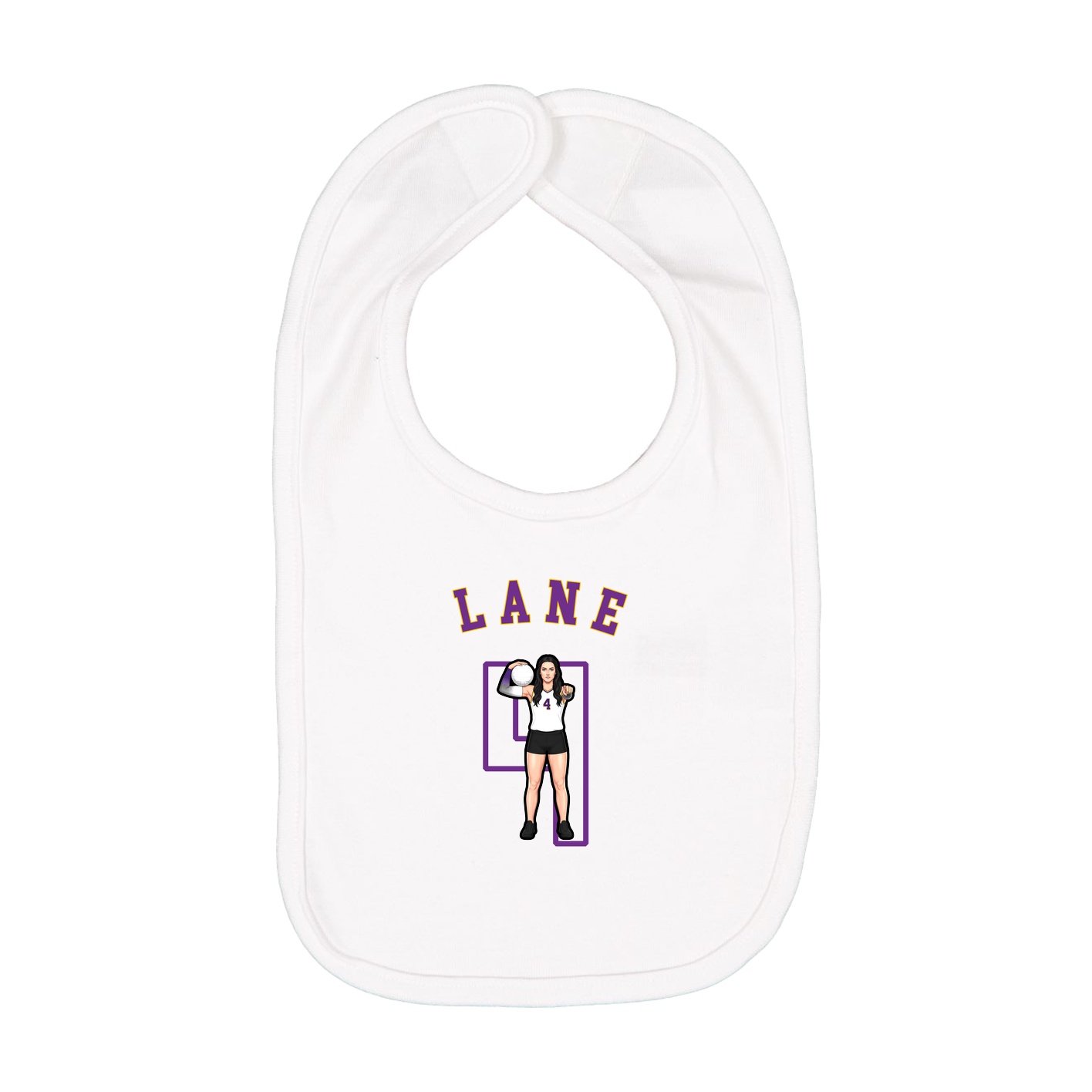 Infant Bib — Shirsey Arch in White