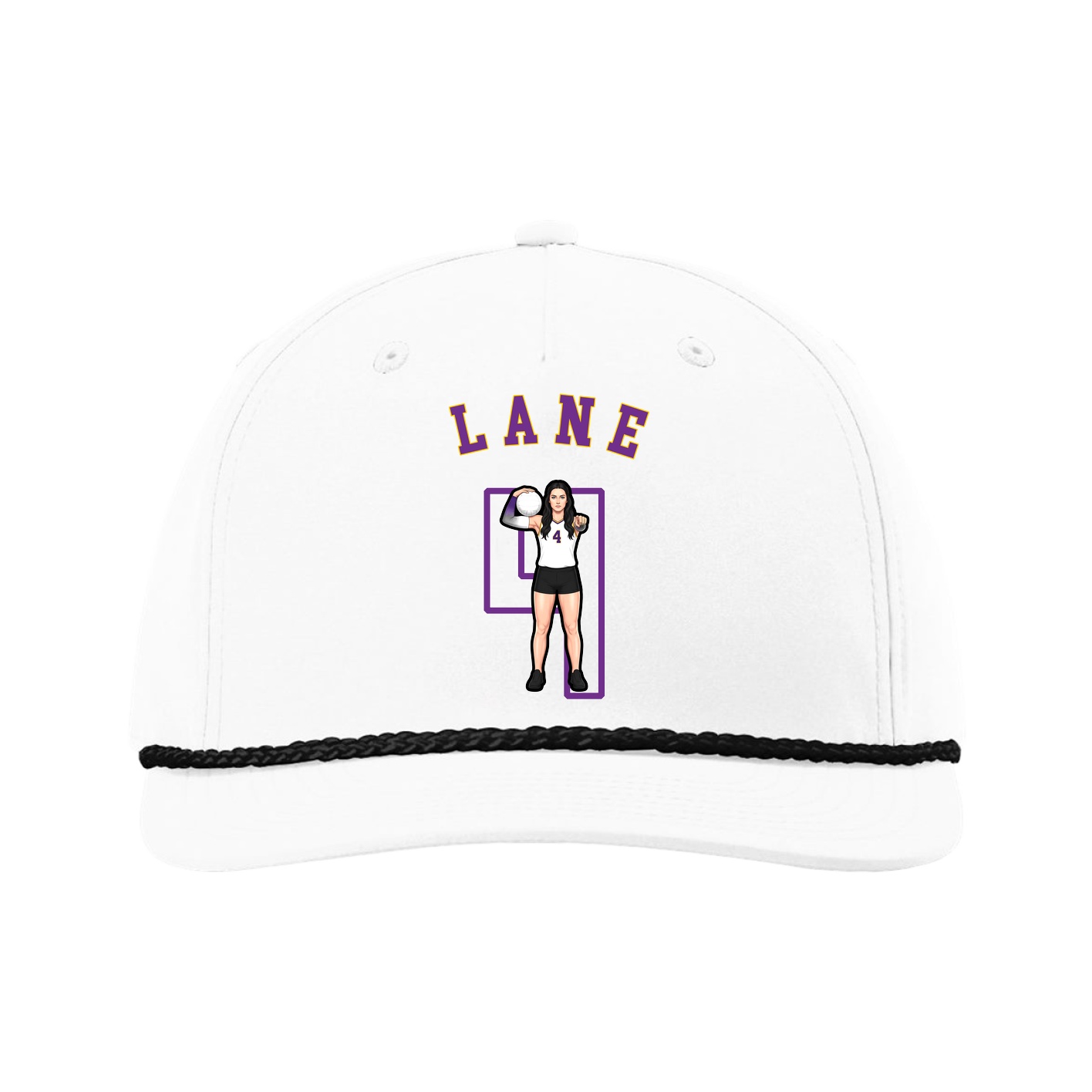 Five-Panel Classic Rope Cap — Shirsey Arch in White