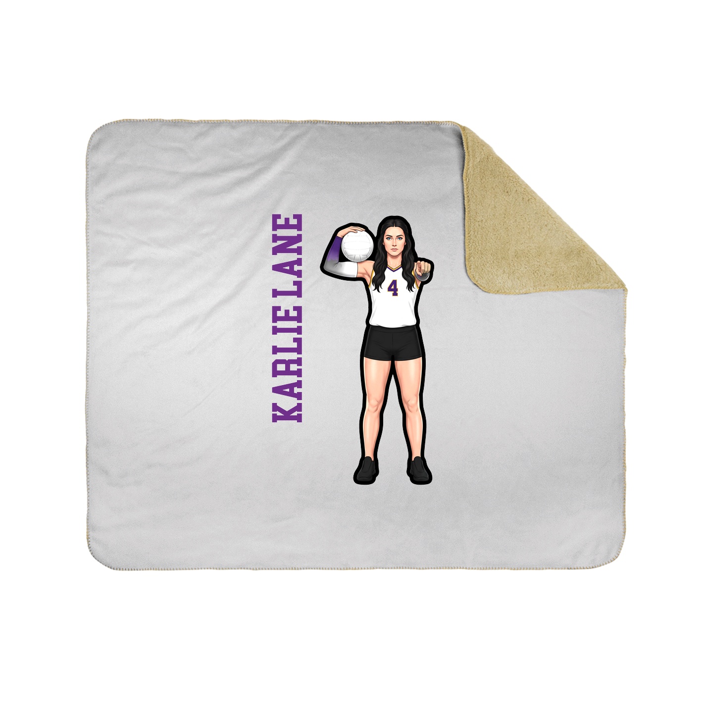 Throw Blanket — Name Vertical in White