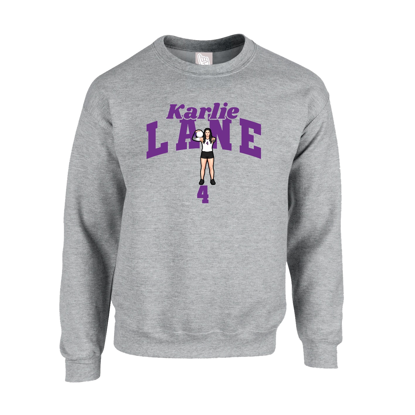 Fleece Crew — Signature Arch in Grey