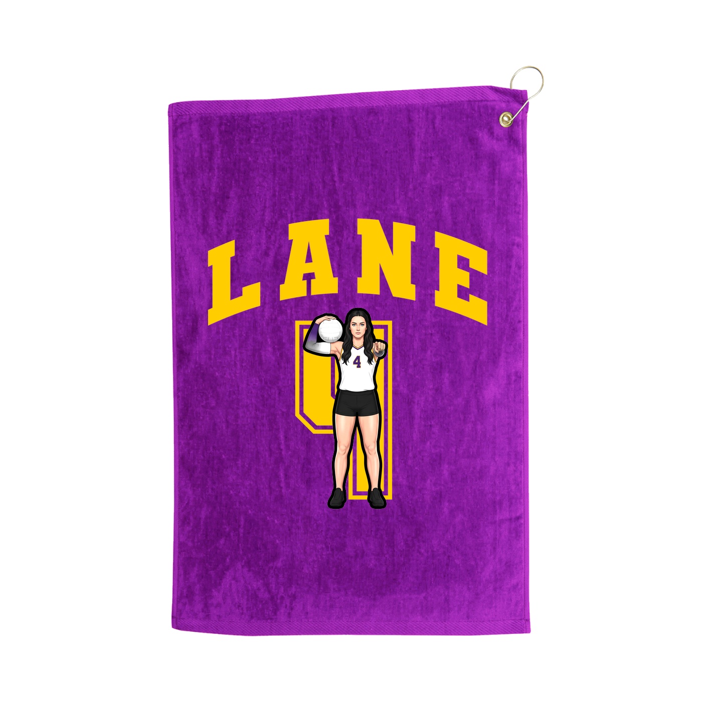 Golf Towel — Number in Purple
