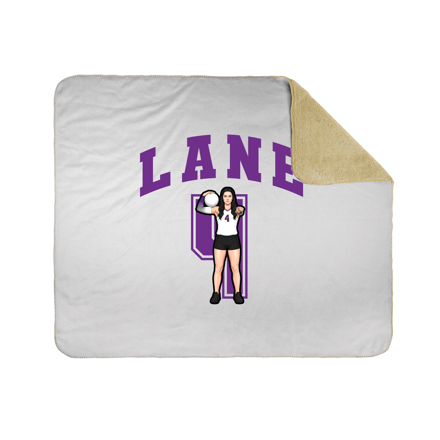 Throw Blanket — Number in White