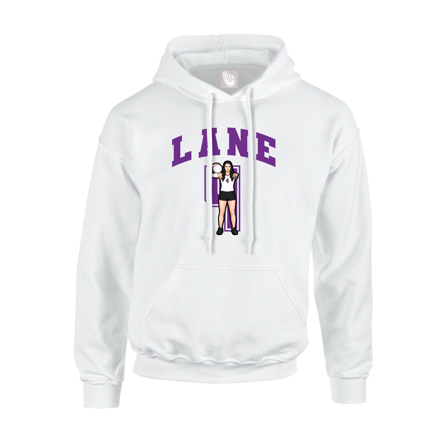 Youth Hoodie — Number in White