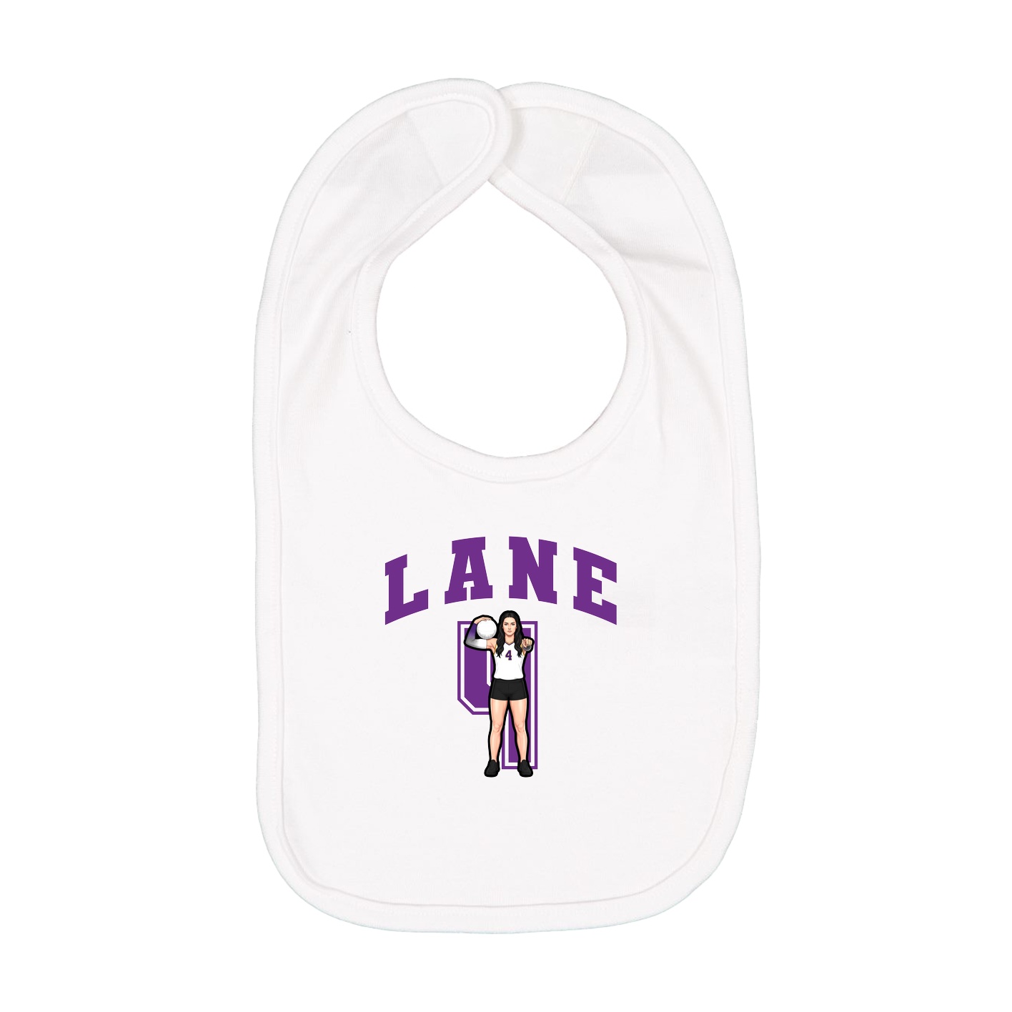 Infant Bib — Number in White